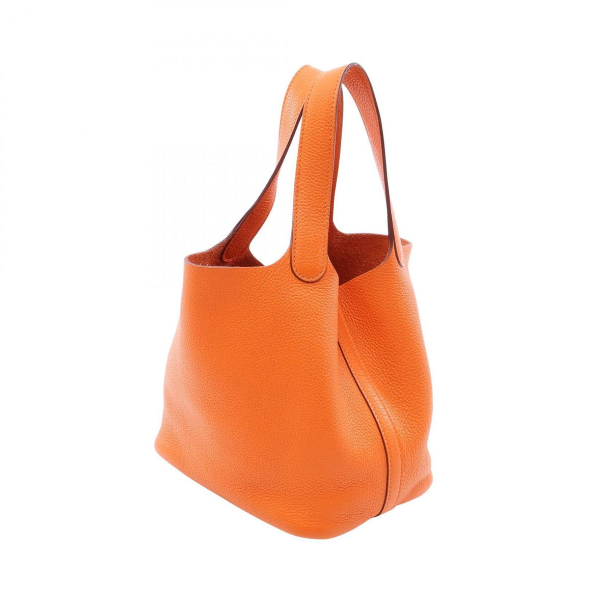 Hermes Orange Taurillon Clemence Leather Handbag (Pre-Owned)