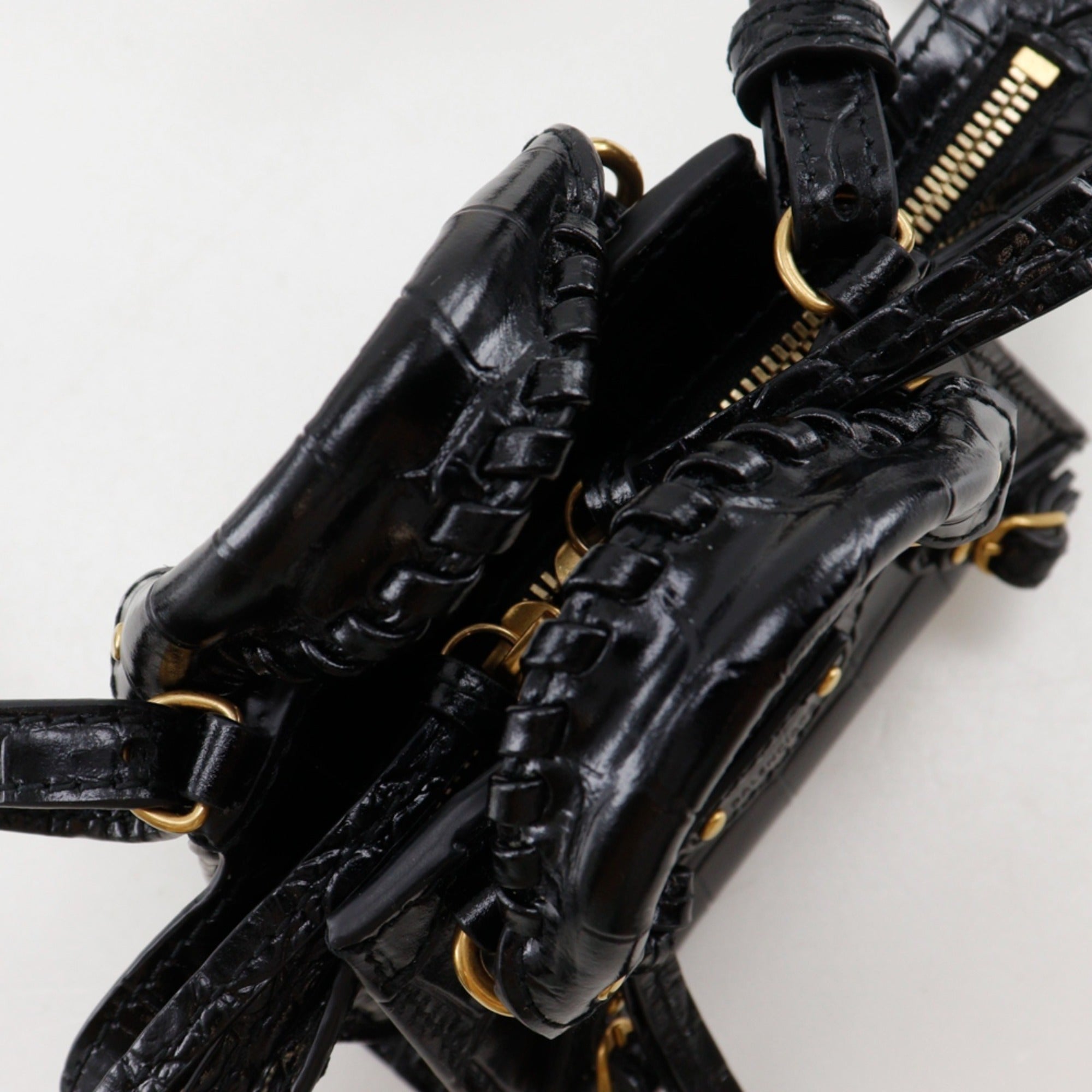 Balenciaga Black Leather Pochette Shoulder Bag (Pre-Owned)