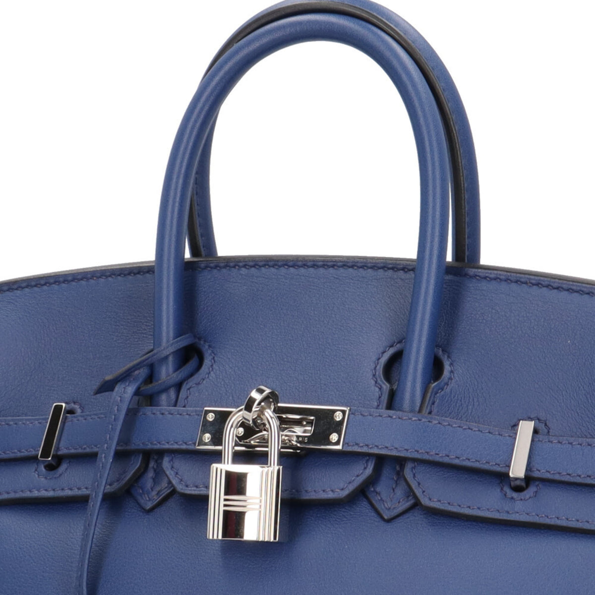 Hermes Bleu Saphir Blue Swift Leather Handbag (Pre-Owned)