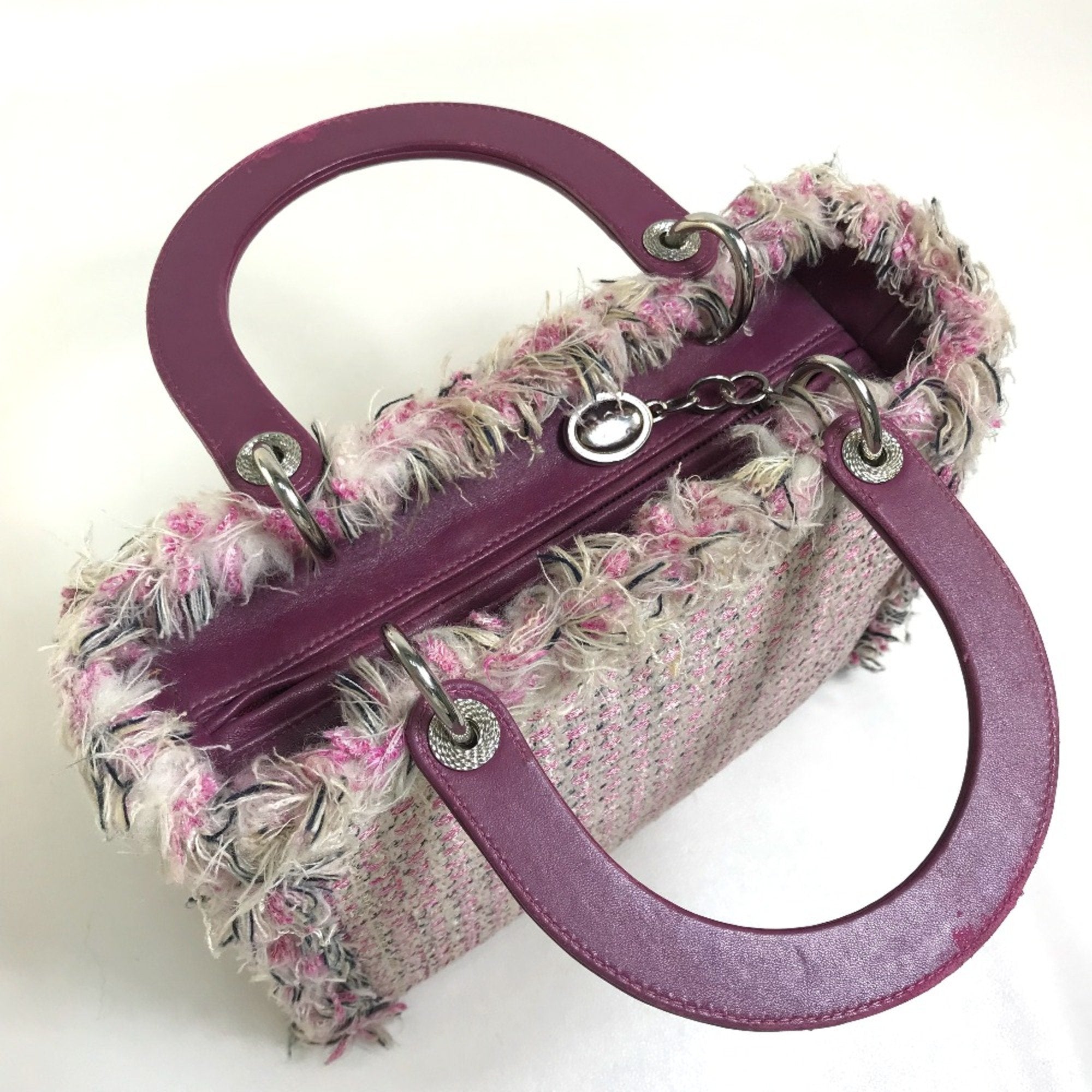 Christian Dior Pink Tweed Handbag (Pre-Owned)