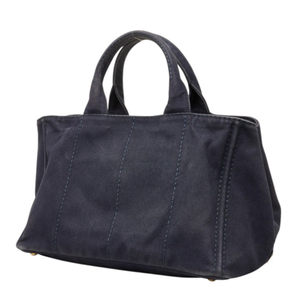 Prada Navy Canvas Handbag Shoulder Bag (Pre-Owned)