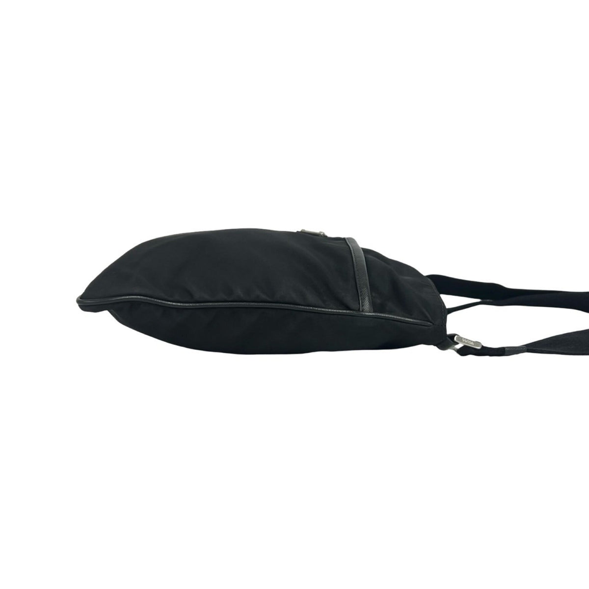 Prada Black Nylon Leather Crossbody Bag Shoulder Bag (Pre-Owned)