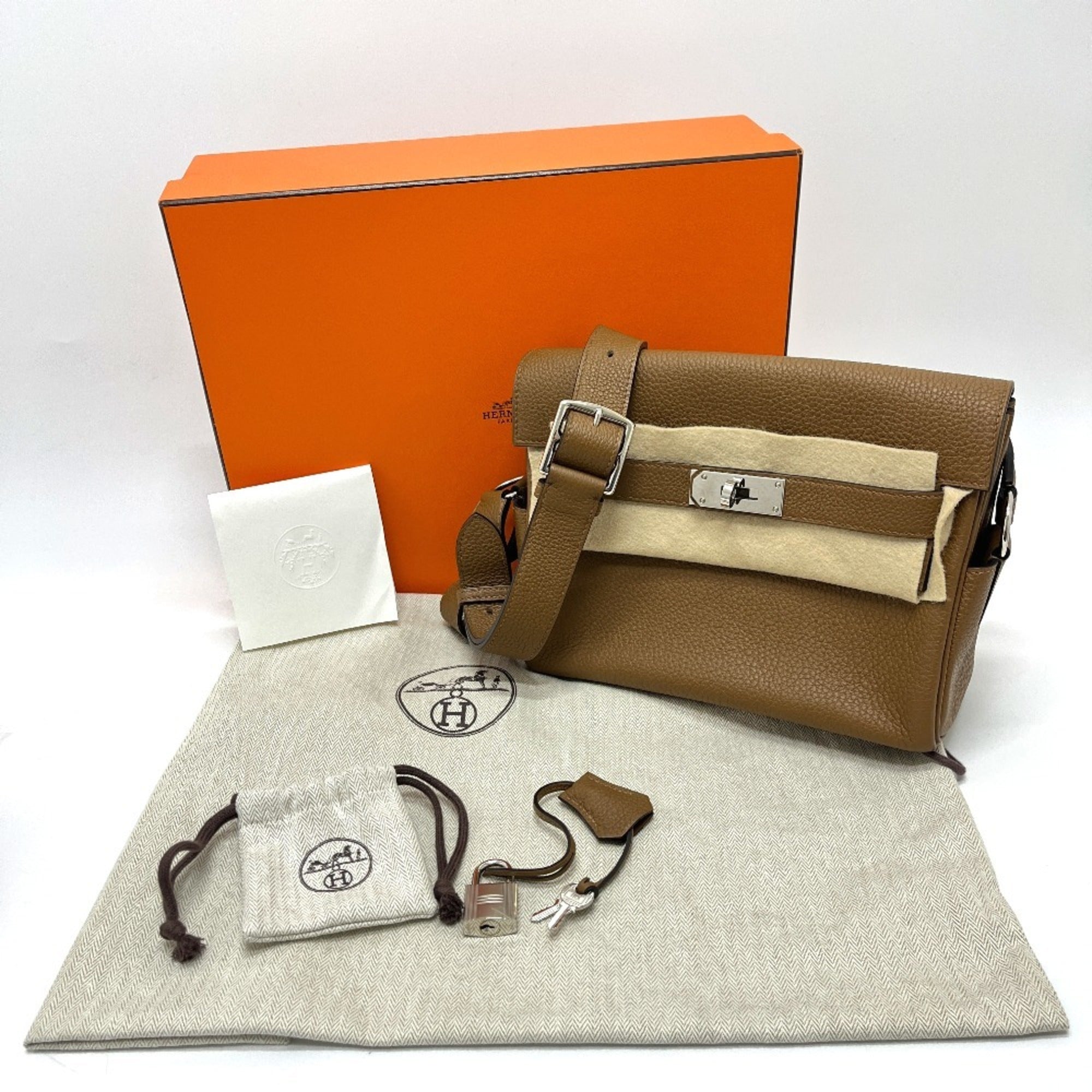 Hermes Kelly Brown Togo Leather Handbag Shoulder Bag (Pre-Owned)