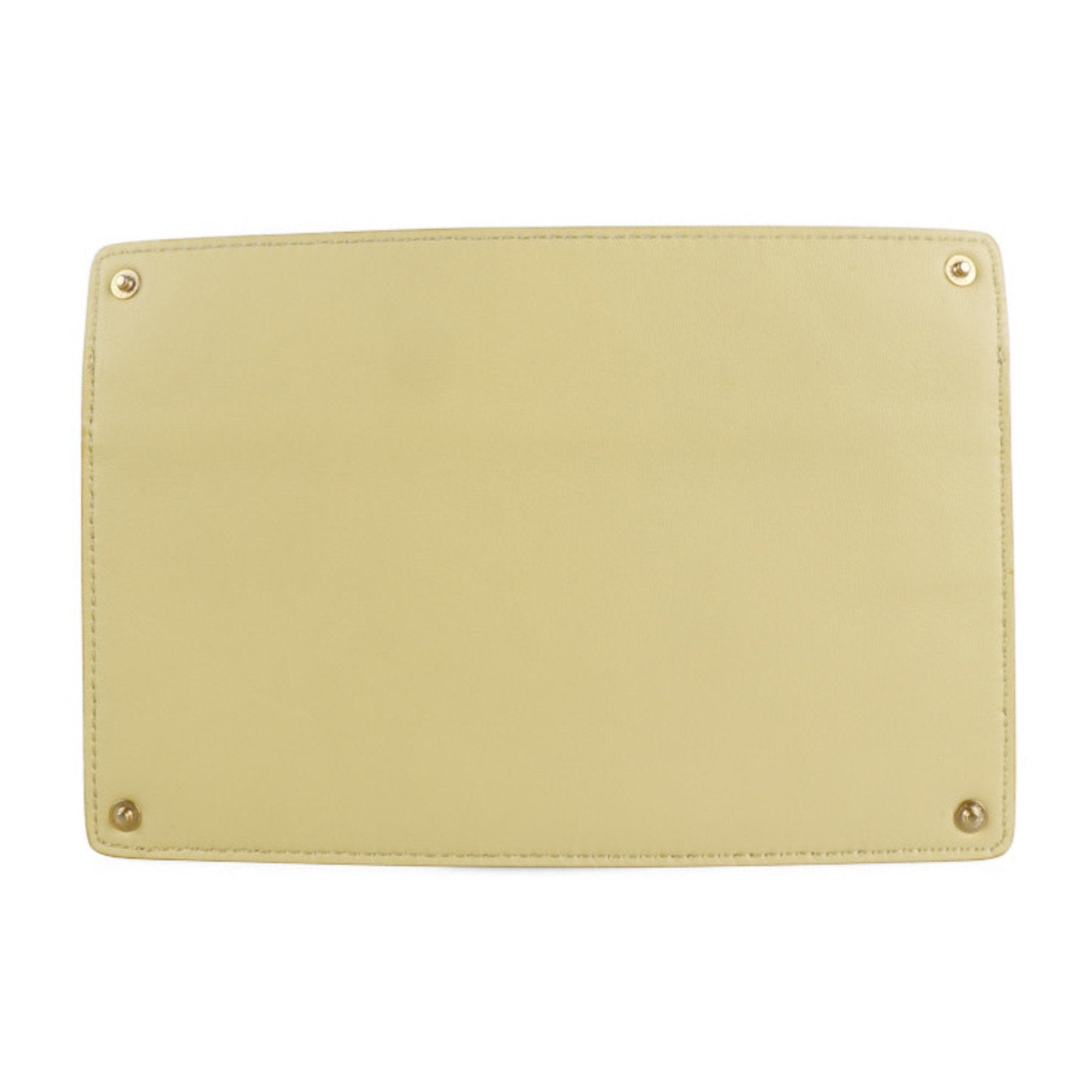 Fendi Cream Yellow Leather Pouch (Pre-Owned)