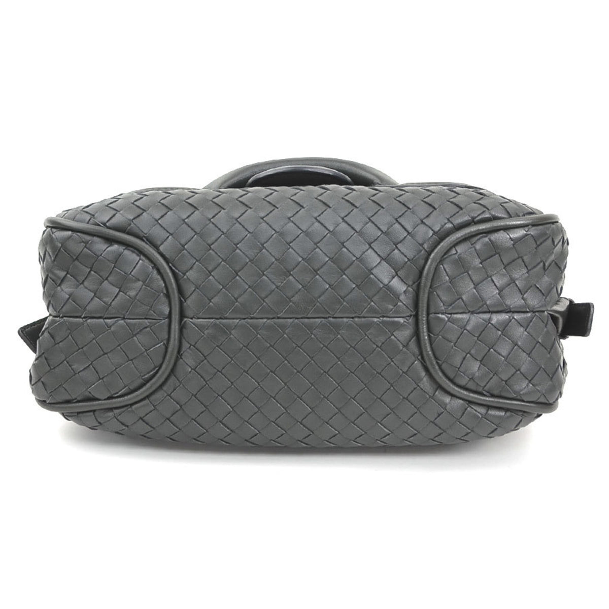 Bottega Veneta Charcoal Gray Leather Shoulder Bag (Pre-Owned)