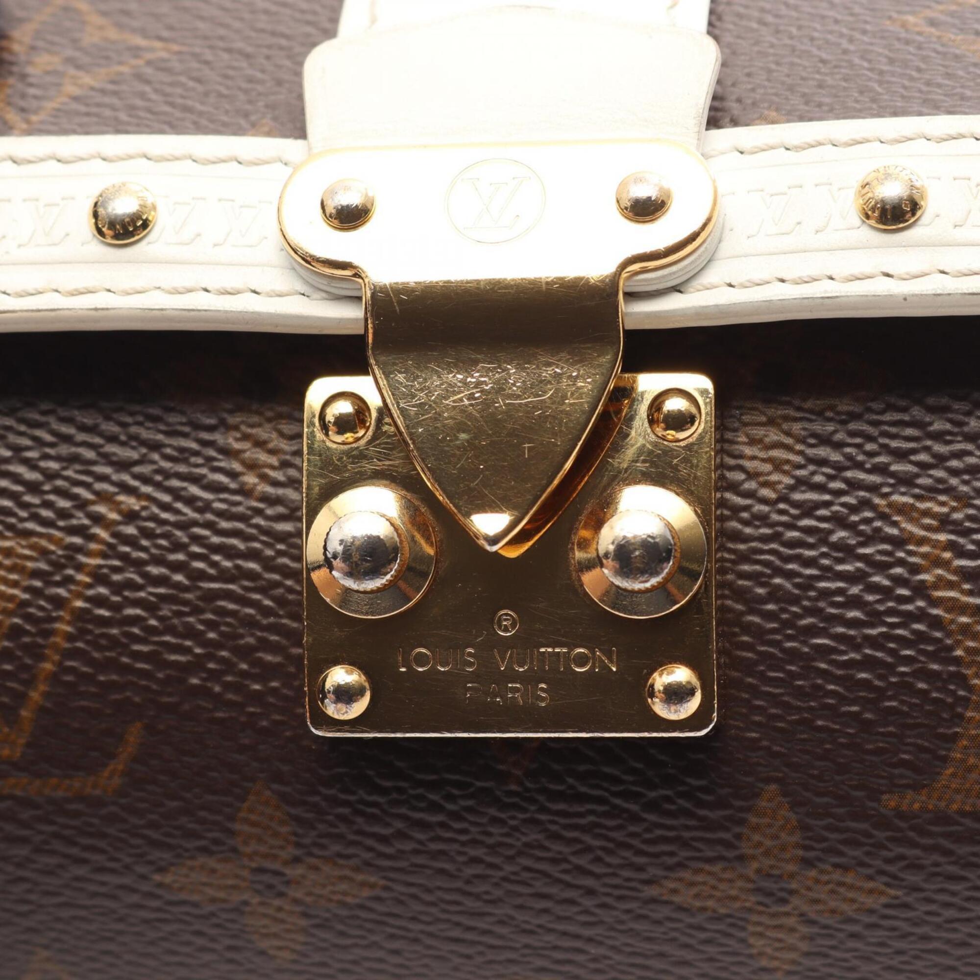 Louis Vuitton Brown White Pvc Leather Handbag Shoulder Bag (Pre-Owned)