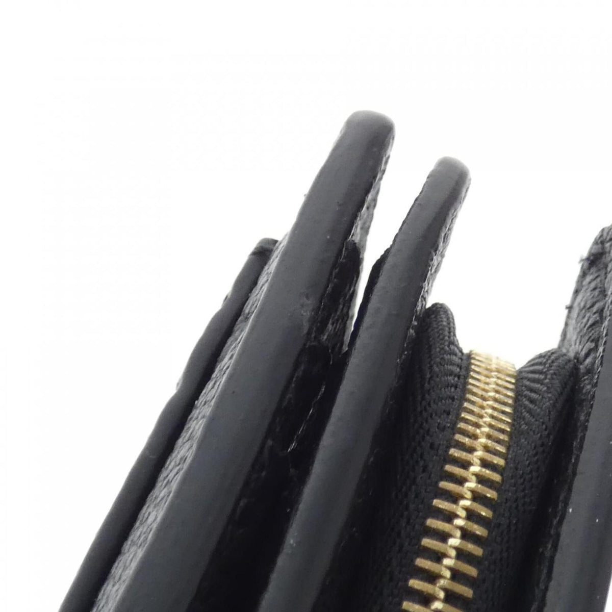 Louis Vuitton Black Leather Wallet (Tri-Fold) (Pre-Owned)