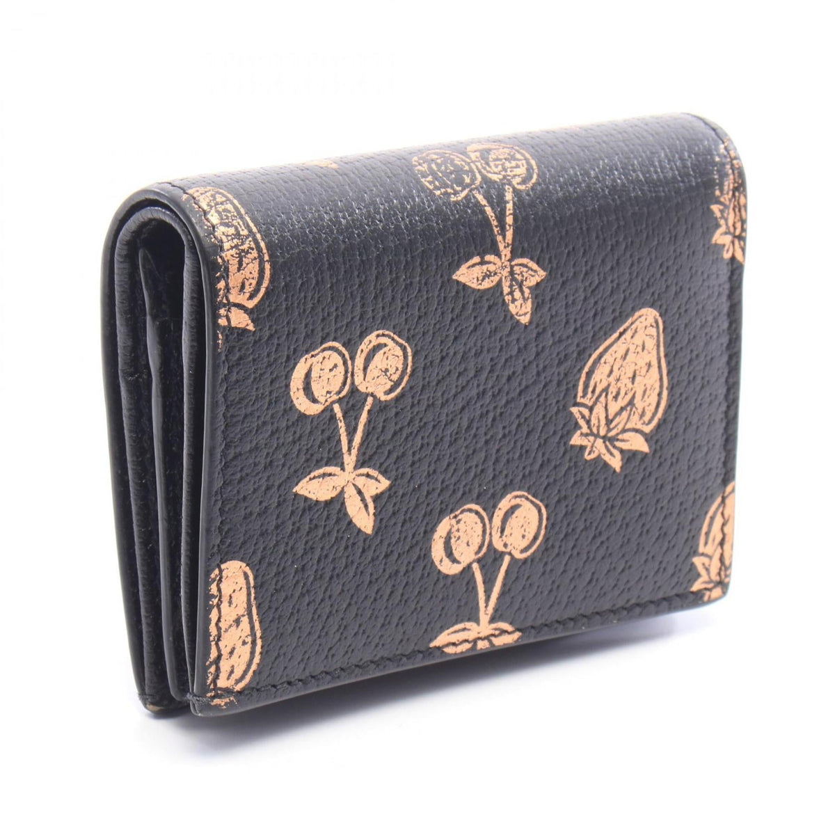 Gucci Gold Black Leather Wallet (Bi-Fold) (Pre-Owned)