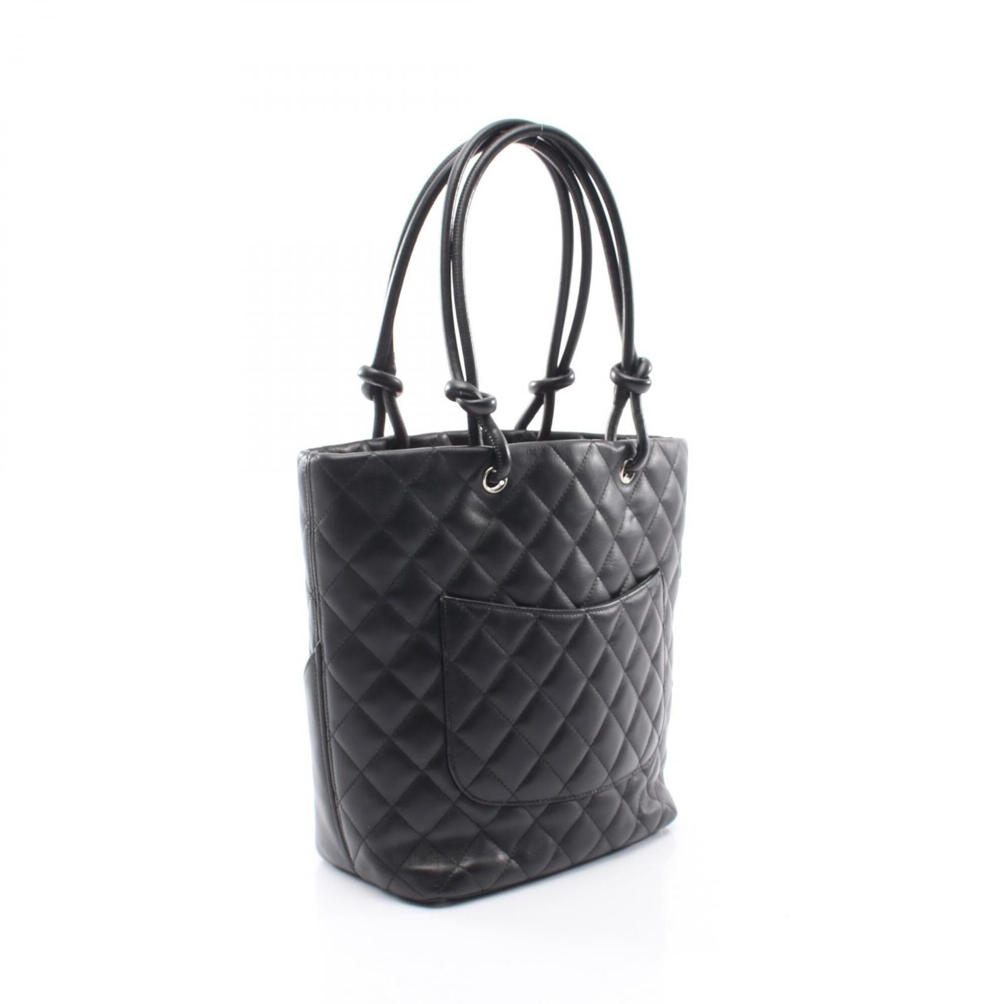 Chanel Black Leather Handbag Tote Bag (Pre-Owned)