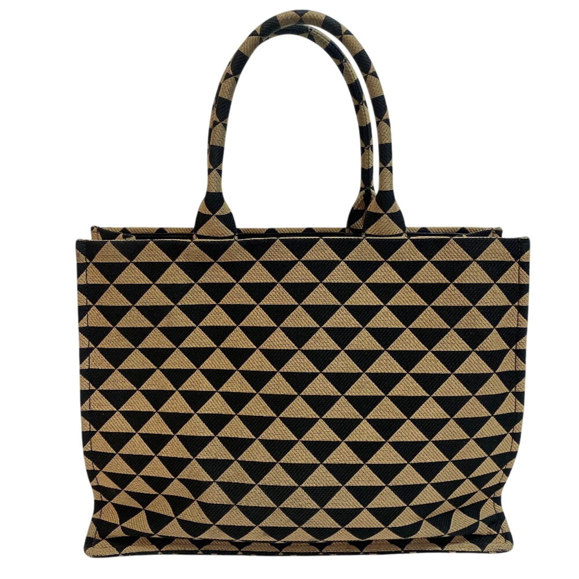 Prada Beige Black Leather Handbag (Pre-Owned)