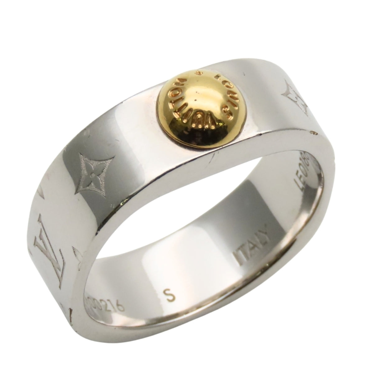 Louis Vuitton Silver Metal Band Ring (Pre-Owned)