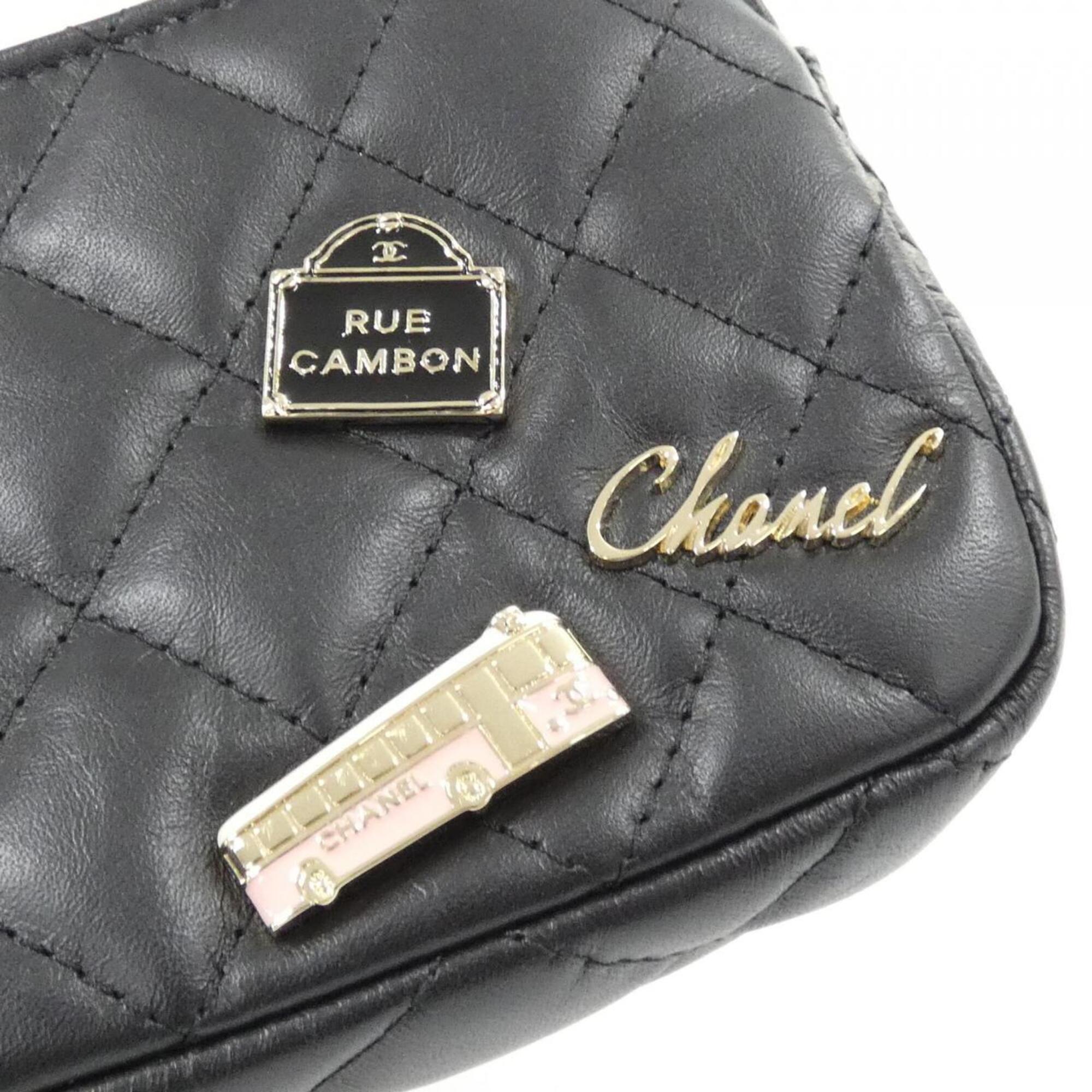 Chanel Black Leather Chain/Shoulder Wallet (Pre-Owned)