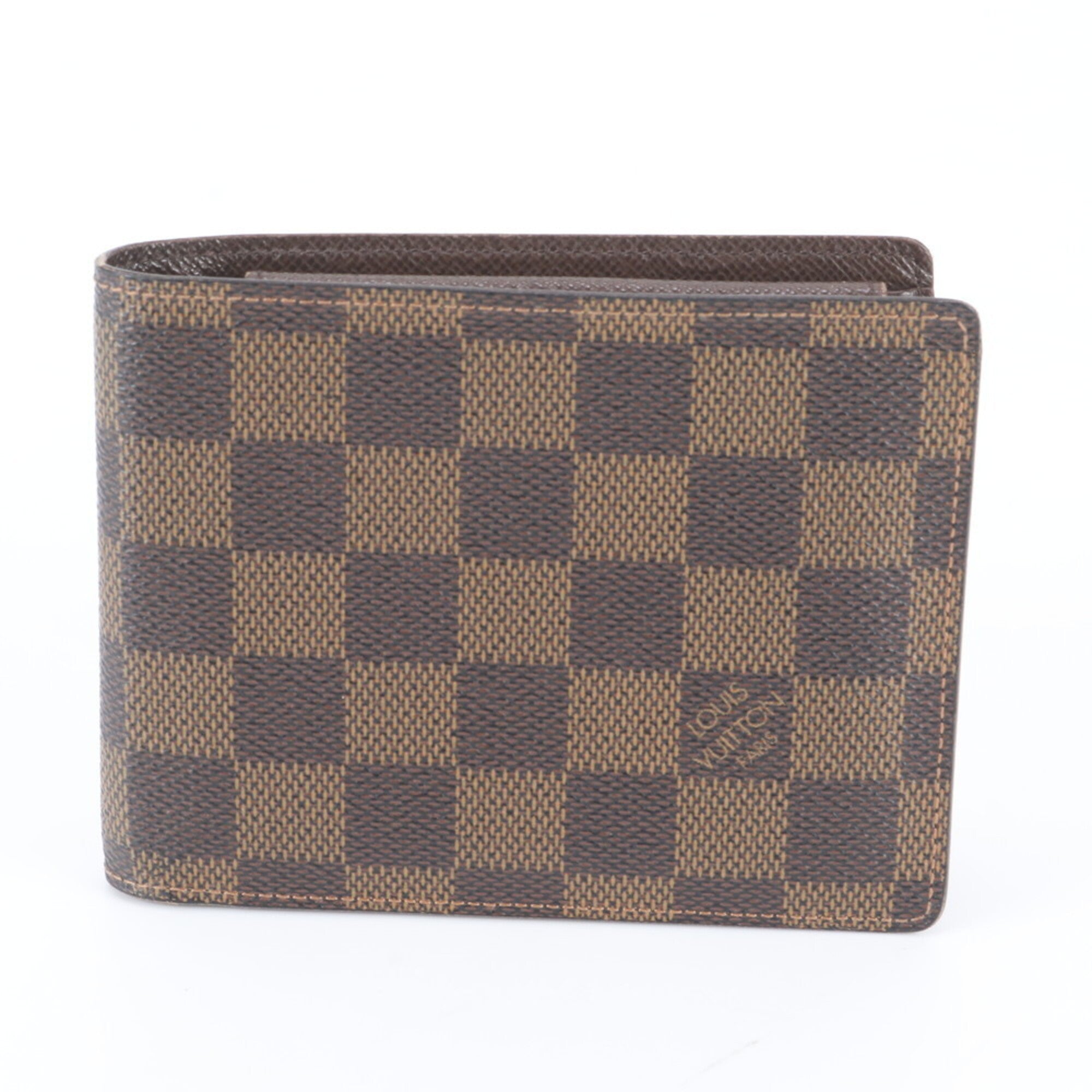 Louis Vuitton Ebene Leather Coated Canvas Wallet (Bi-Fold) (Pre-Owned)