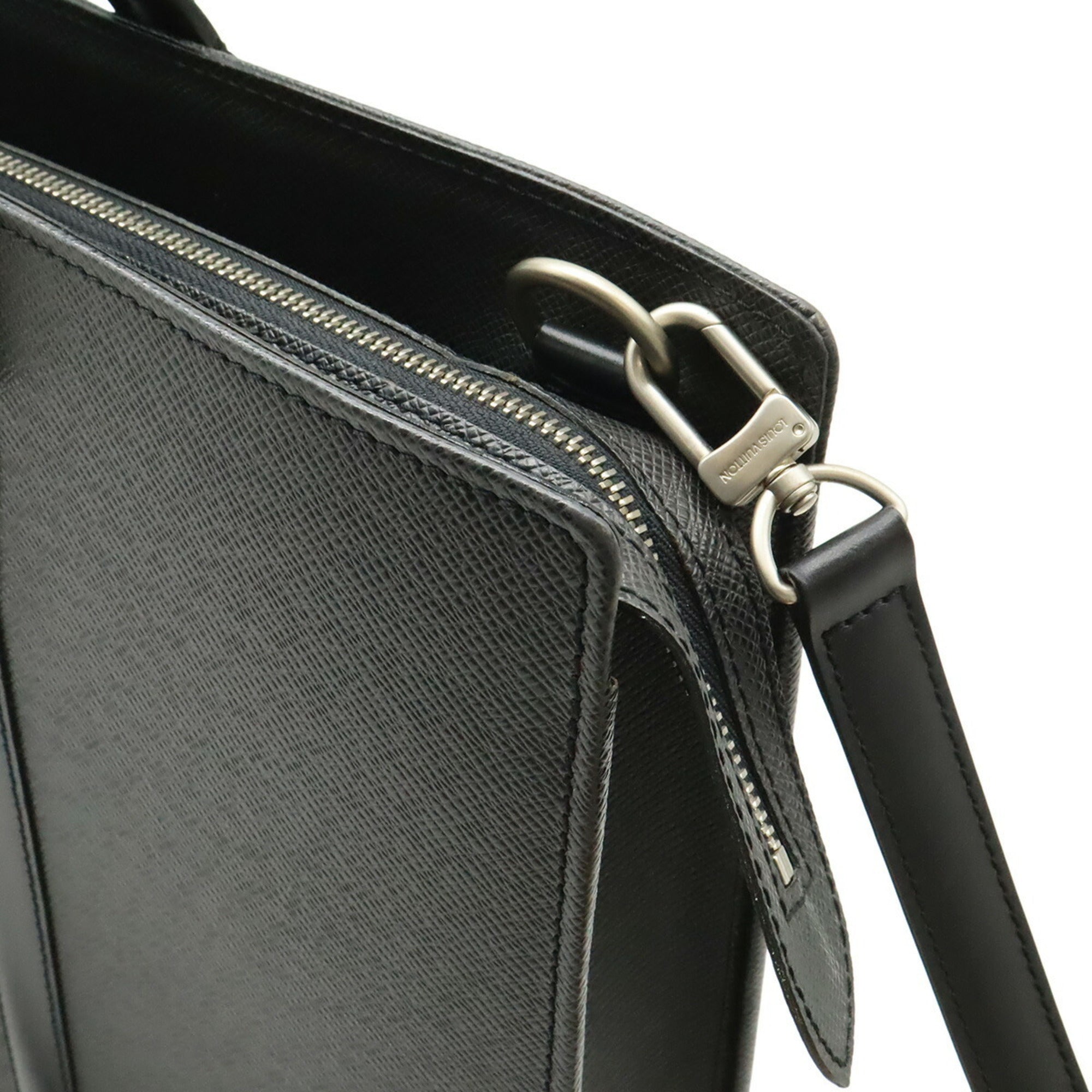 Louis Vuitton Ardoise Black Leather Handbag Shoulder Bag (Pre-Owned)