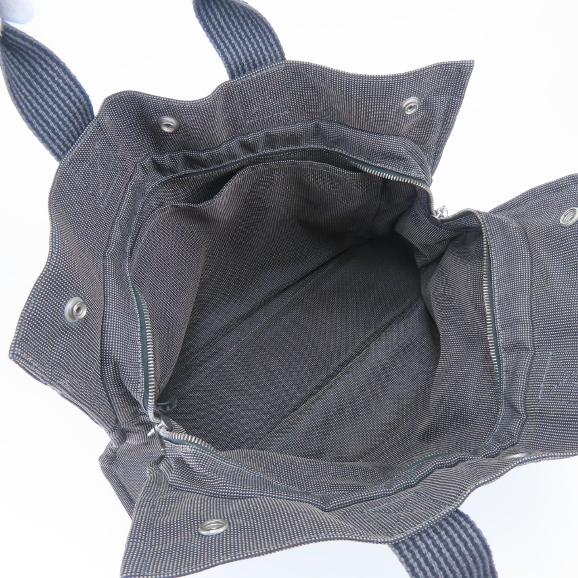 Hermes Gray Polyester Tote Bag (Pre-Owned)