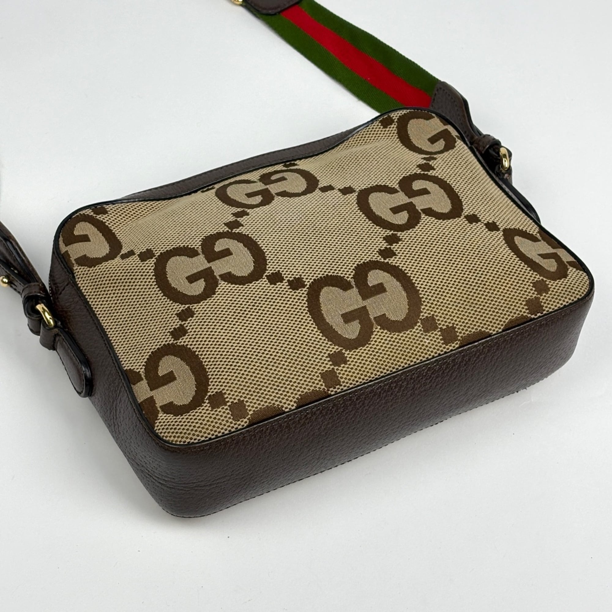 Gucci Beige Brown Gg Canvas Messenger Bag Shoulder Bag (Pre-Owned)