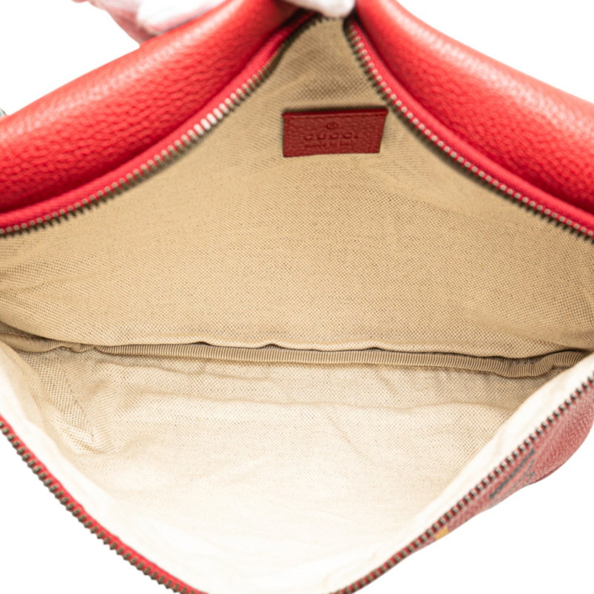 Gucci Sherry Line Red Color Leather Fanny Pack (Pre-Owned)