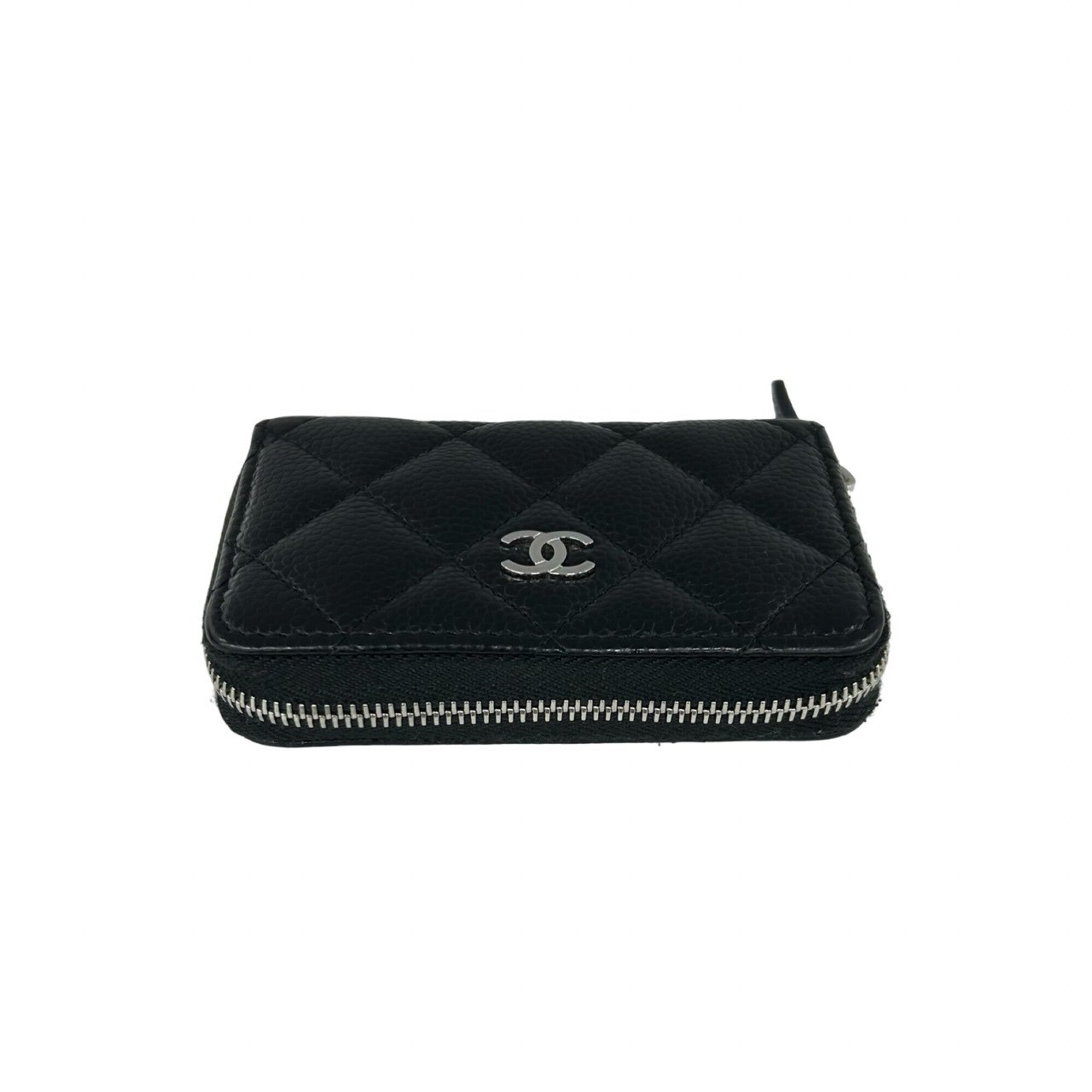 Chanel Black Grained Calfskin Coin Purse/Coin Case (Pre-Owned)