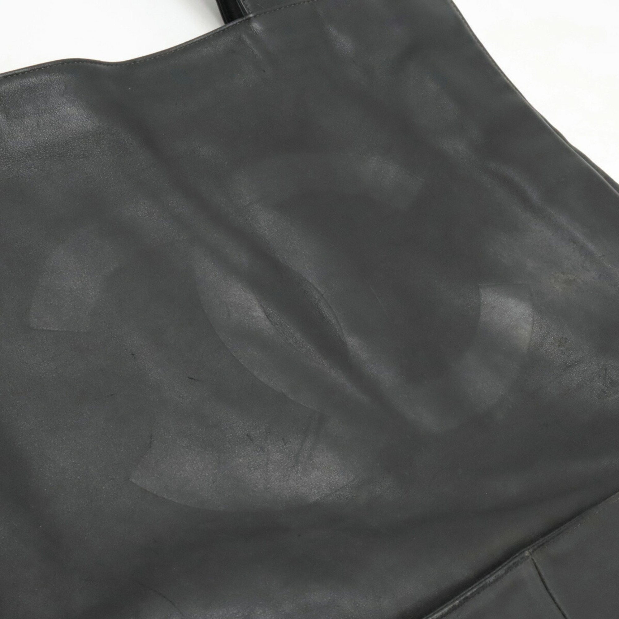 Chanel Black Leather Shoulder Bag Tote Bag (Pre-Owned)