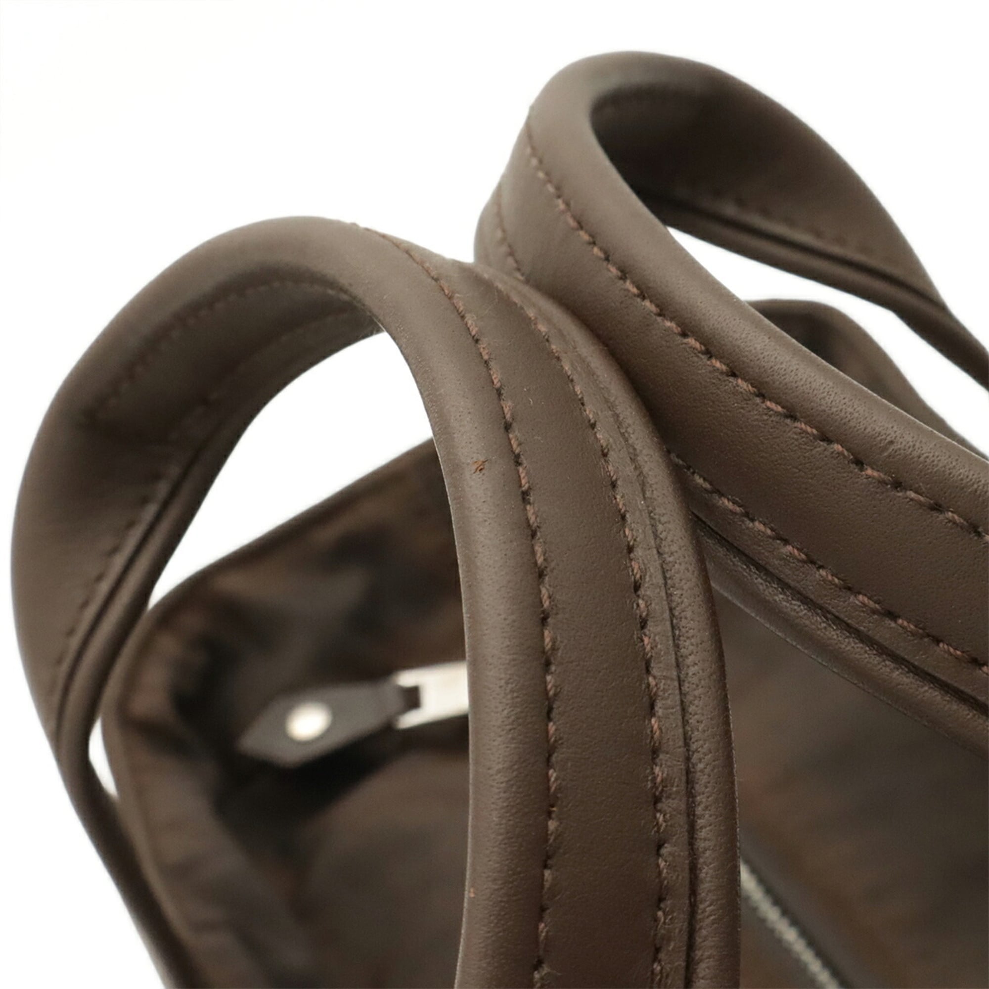 Hermes Dark Brown Nylon Handbag Tote Bag (Pre-Owned)