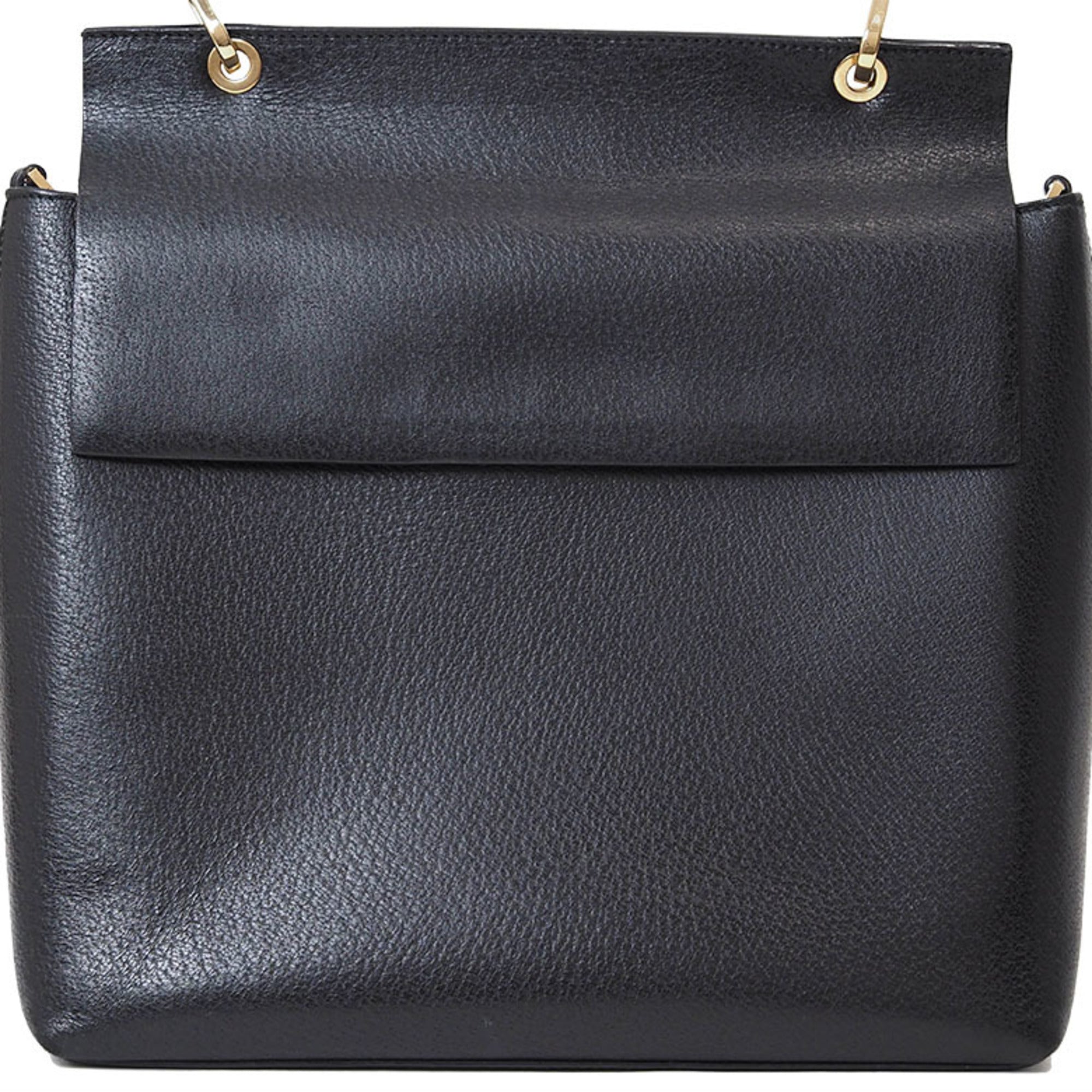 Gucci Bamboo Black Leather Handbag Shoulder Bag (Pre-Owned)