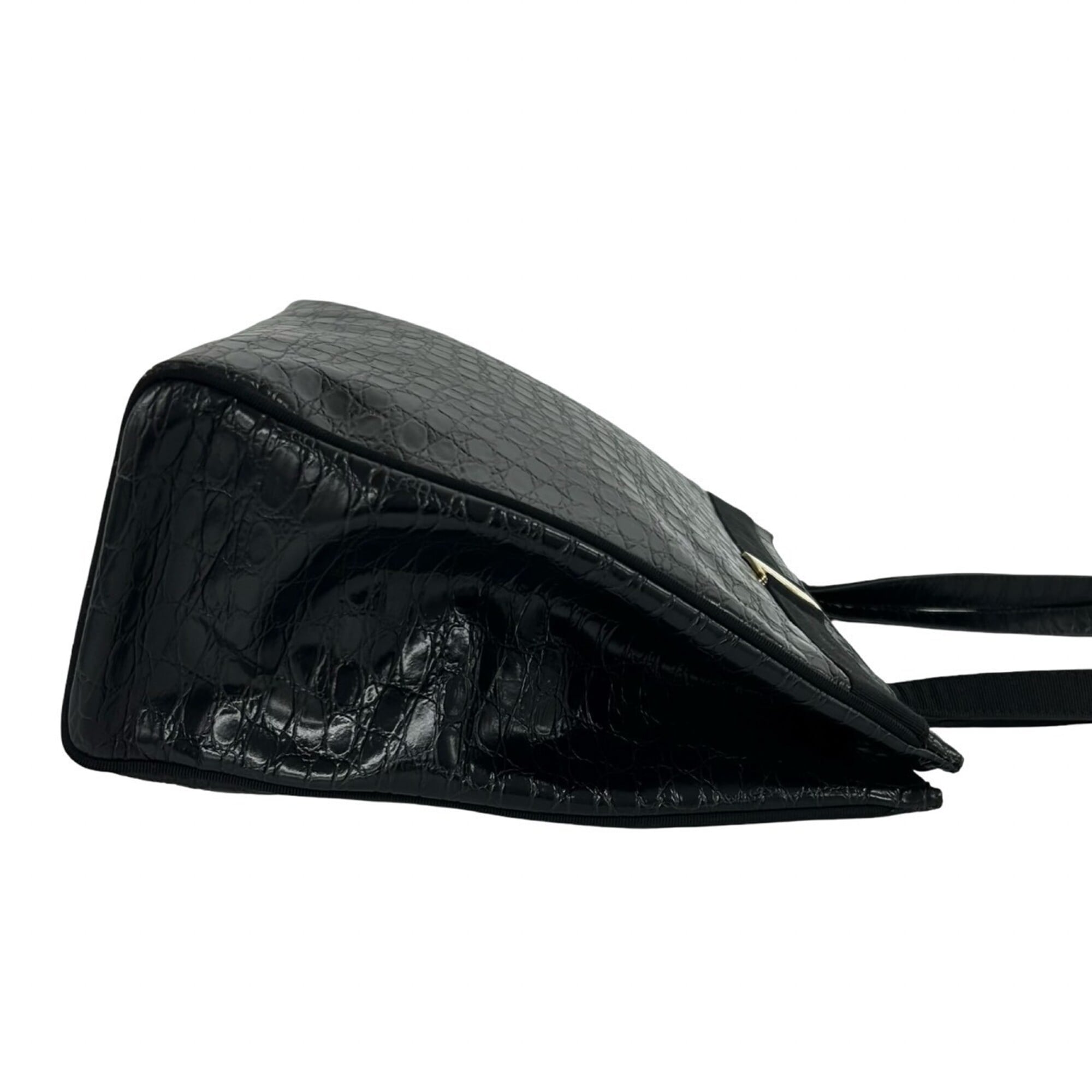 Salvatore Ferragamo Black Leather Tote Bag (Pre-Owned)