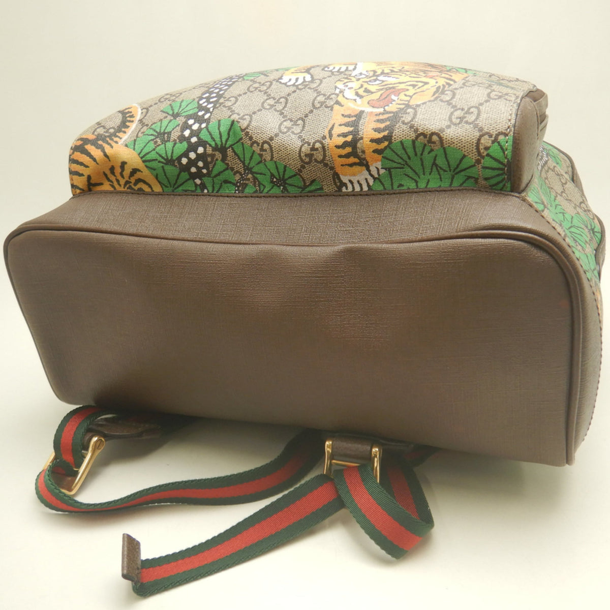 Gucci Beige Green Yellow Gg Supreme Backpack (Pre-Owned)