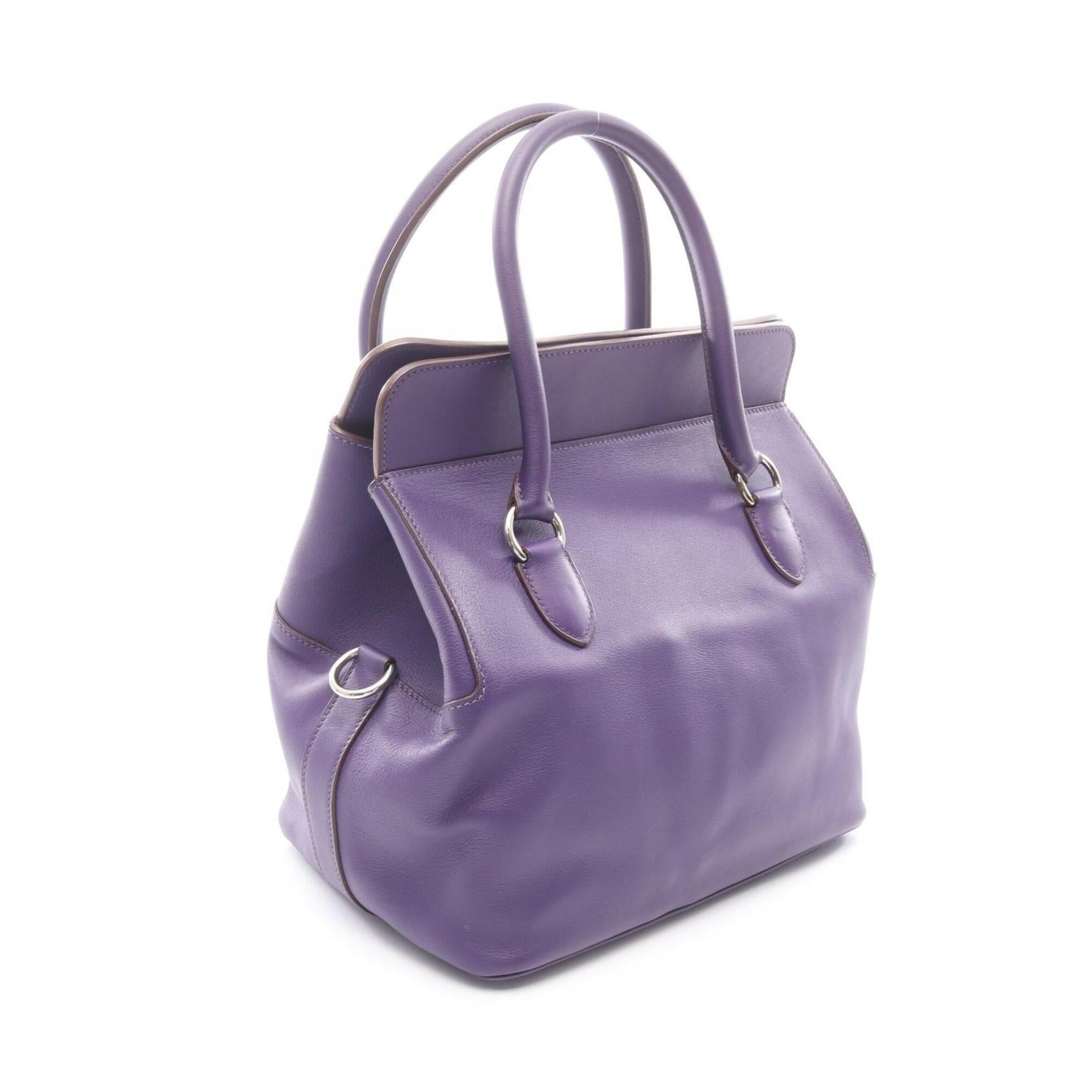 Hermes Purple Swift Leather Handbag (Pre-Owned)
