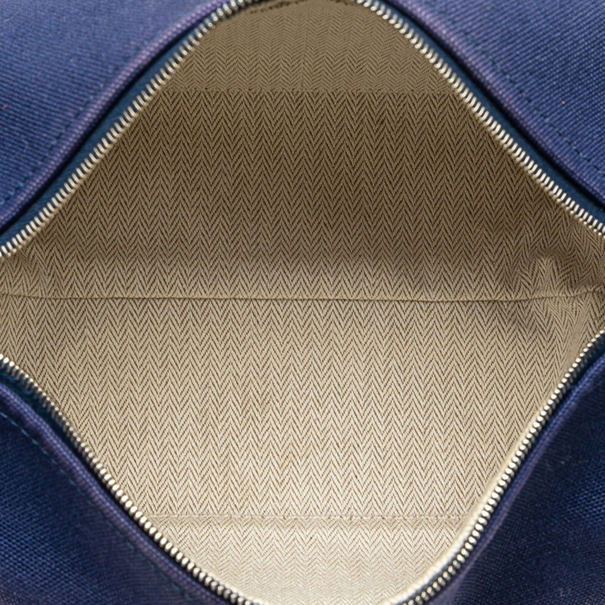 Hermes Black Blue Marine Cotton Handbag Pouch (Pre-Owned)
