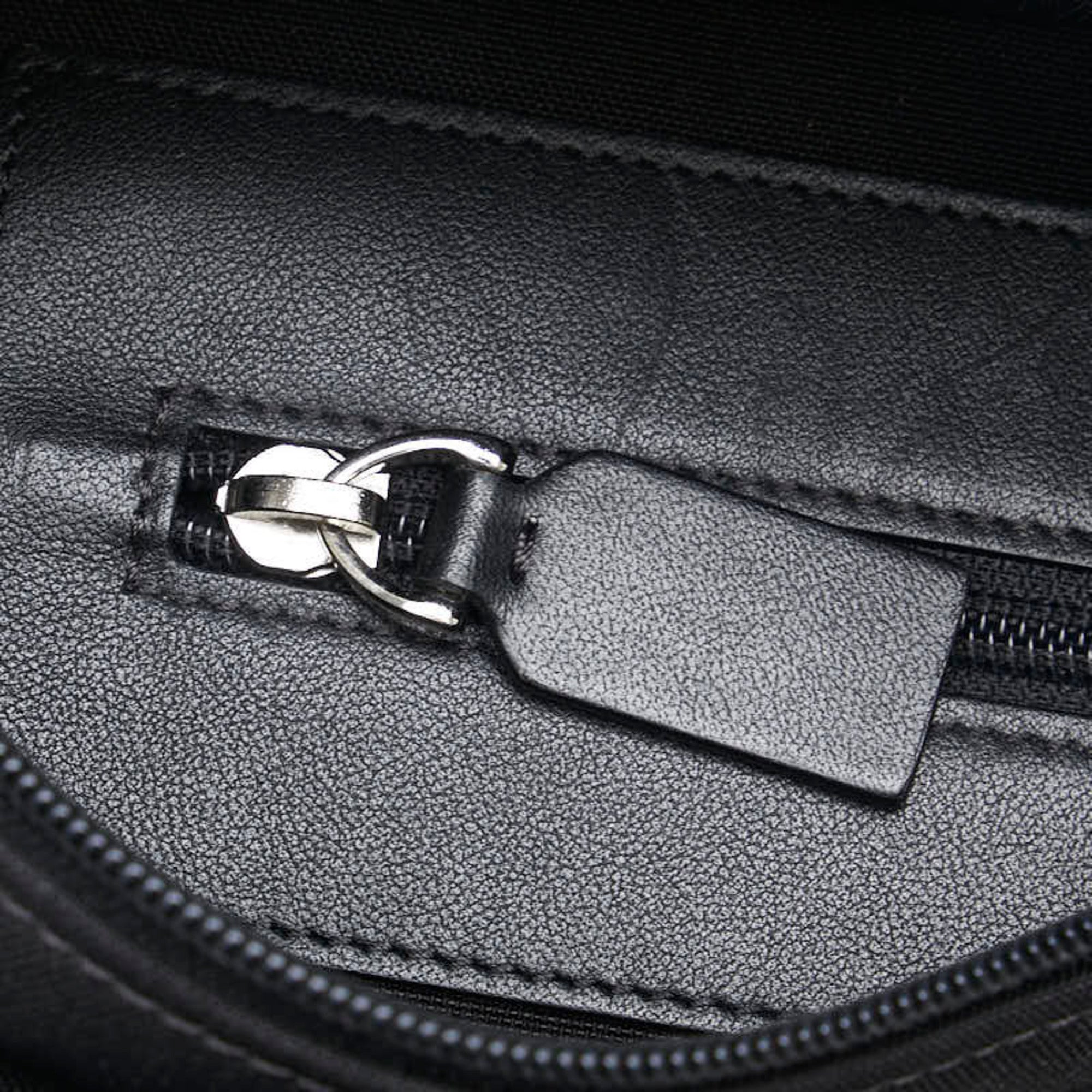 Valentino Black Canvas Leather Shoulder Bag (Pre-Owned)