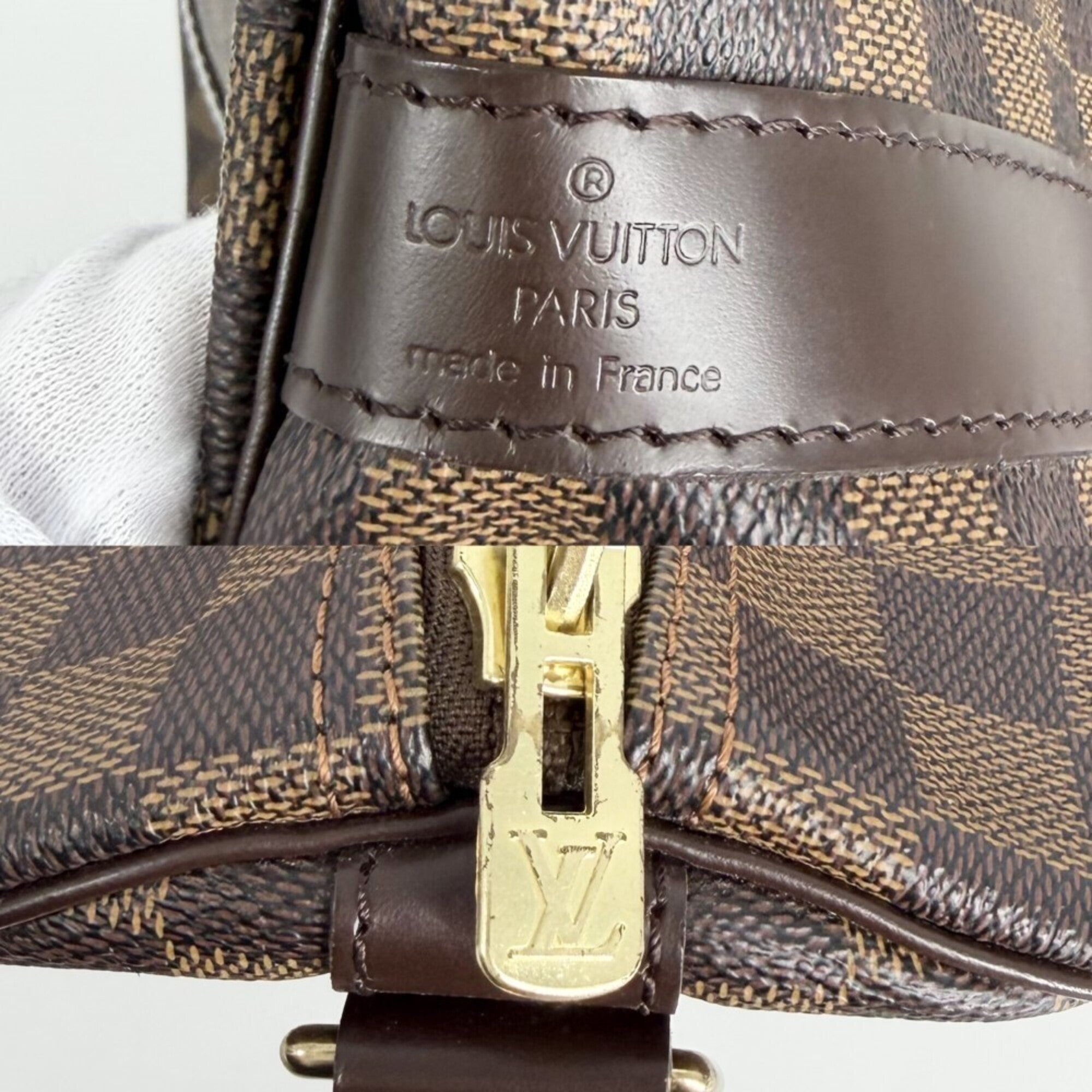 Louis Vuitton Brown Damier Canvas Boston Bag Shoulder Bag (Pre-Owned)