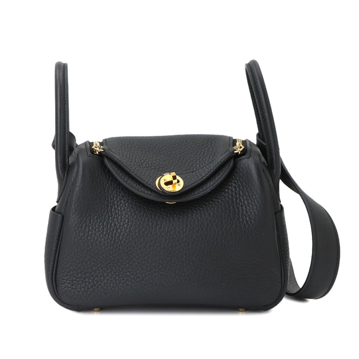 Hermes Black Taurillon Clemence Leather Handbag (Pre-Owned)