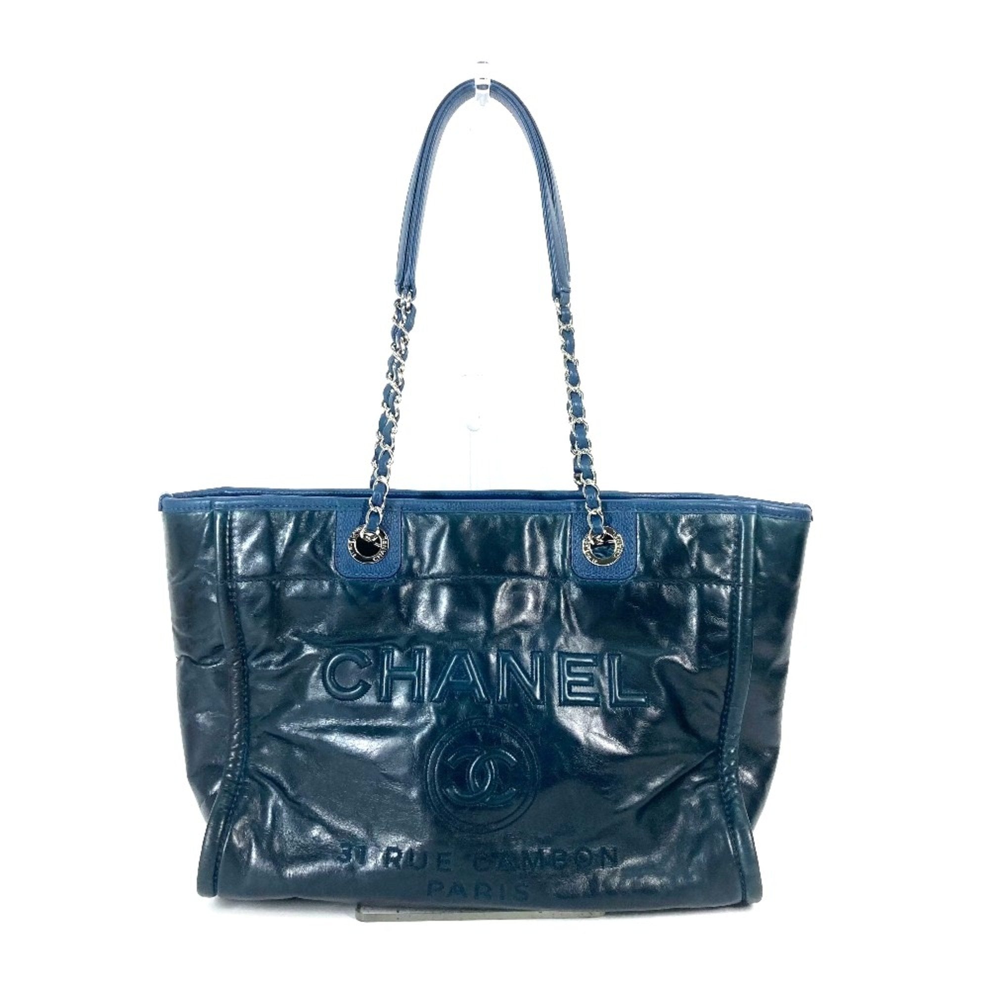 Chanel Navy Leather Shoulder Bag (Pre-Owned)