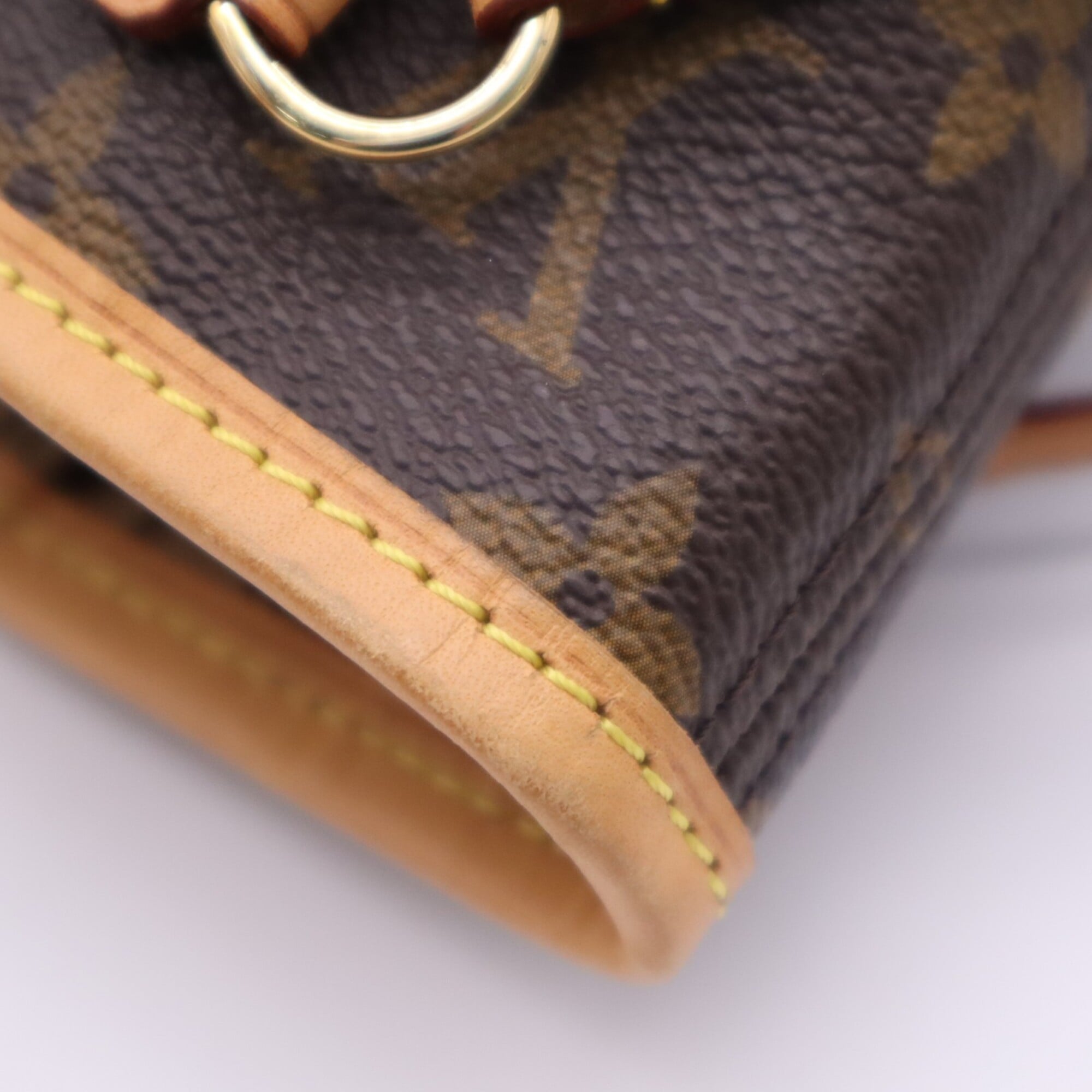 Louis Vuitton Monogram Beige Brown Coated Canvas Leather Handbag (Pre-Owned)