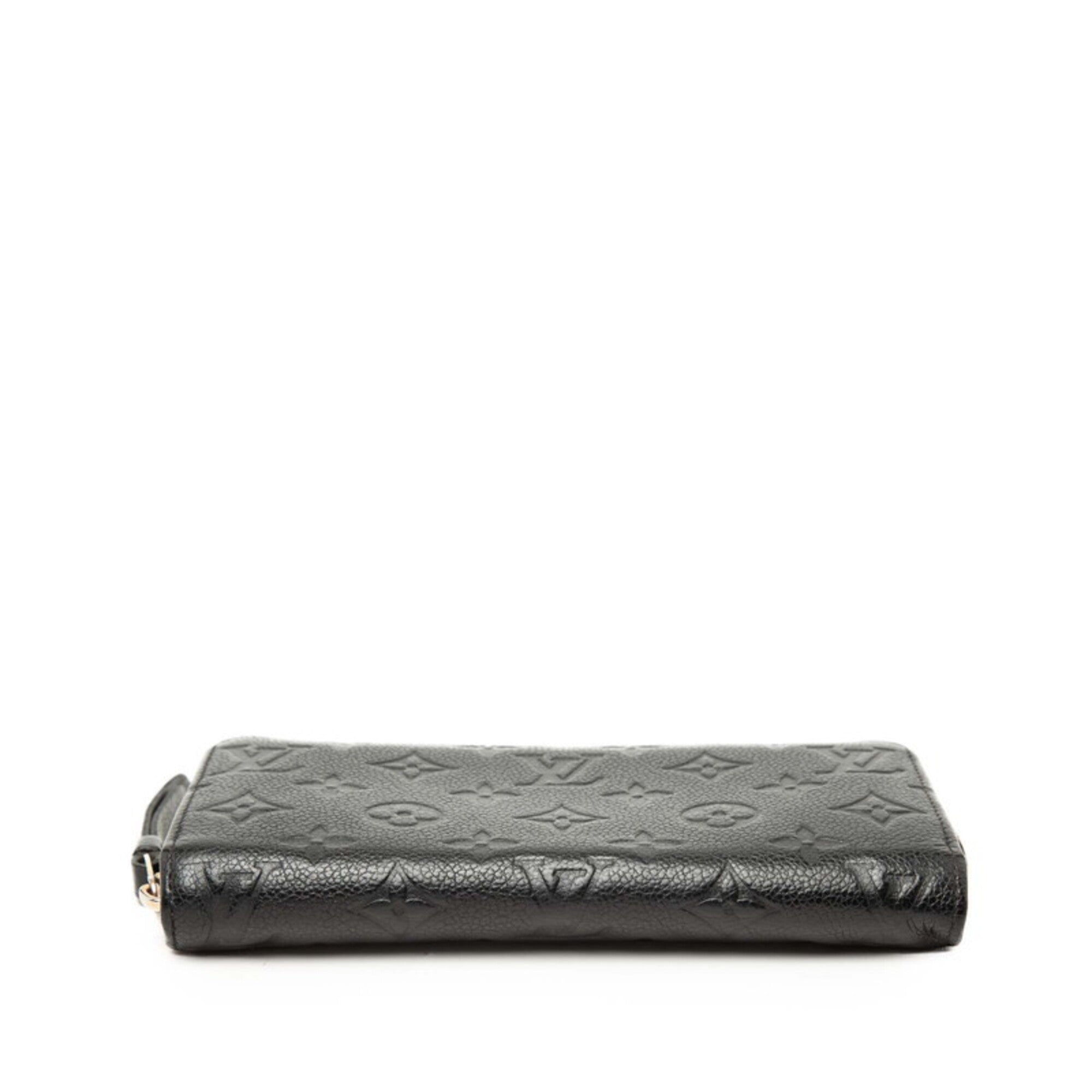 Louis Vuitton Black Noir Leather Long Wallet (Bi-Fold) (Pre-Owned)