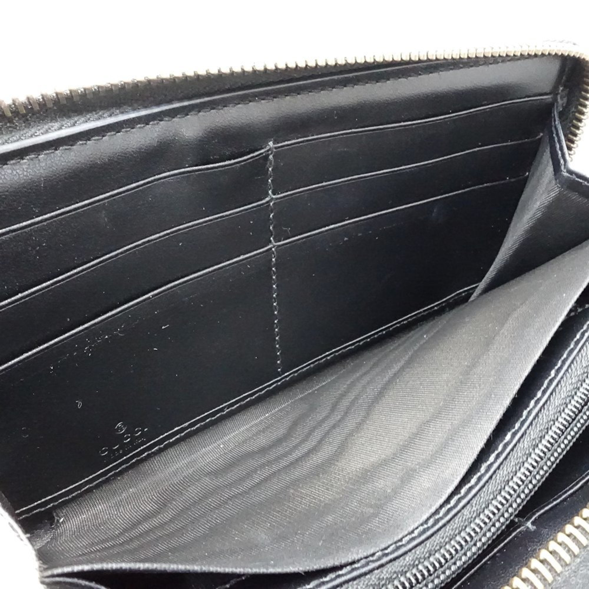 Gucci Black Leather Long Wallet (Bi-Fold) (Pre-Owned)