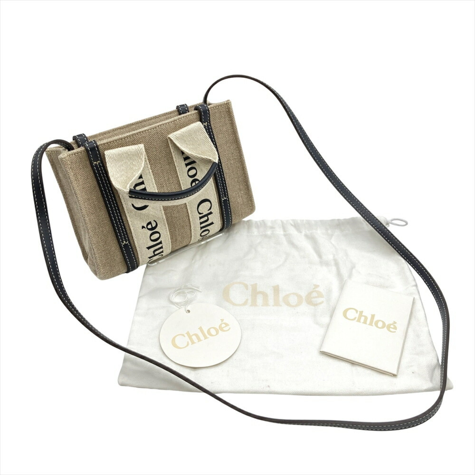 Chloé Beige Linen Shoulder Bag (Pre-Owned)