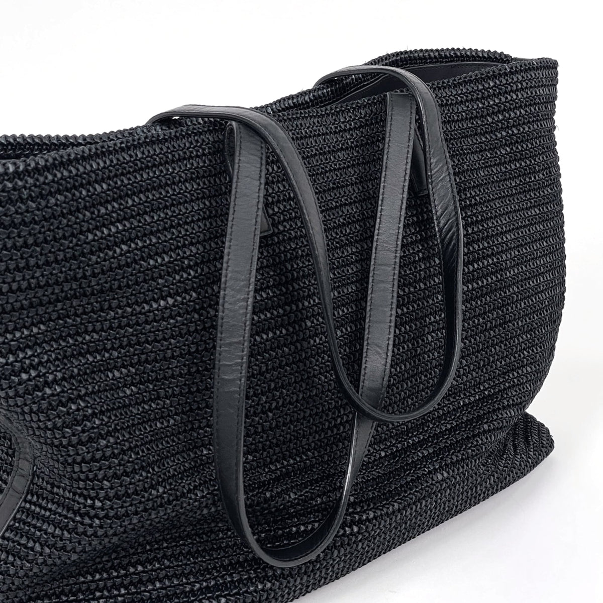 Saint Laurent Black Fabric Leather Tote Bag (Pre-Owned)