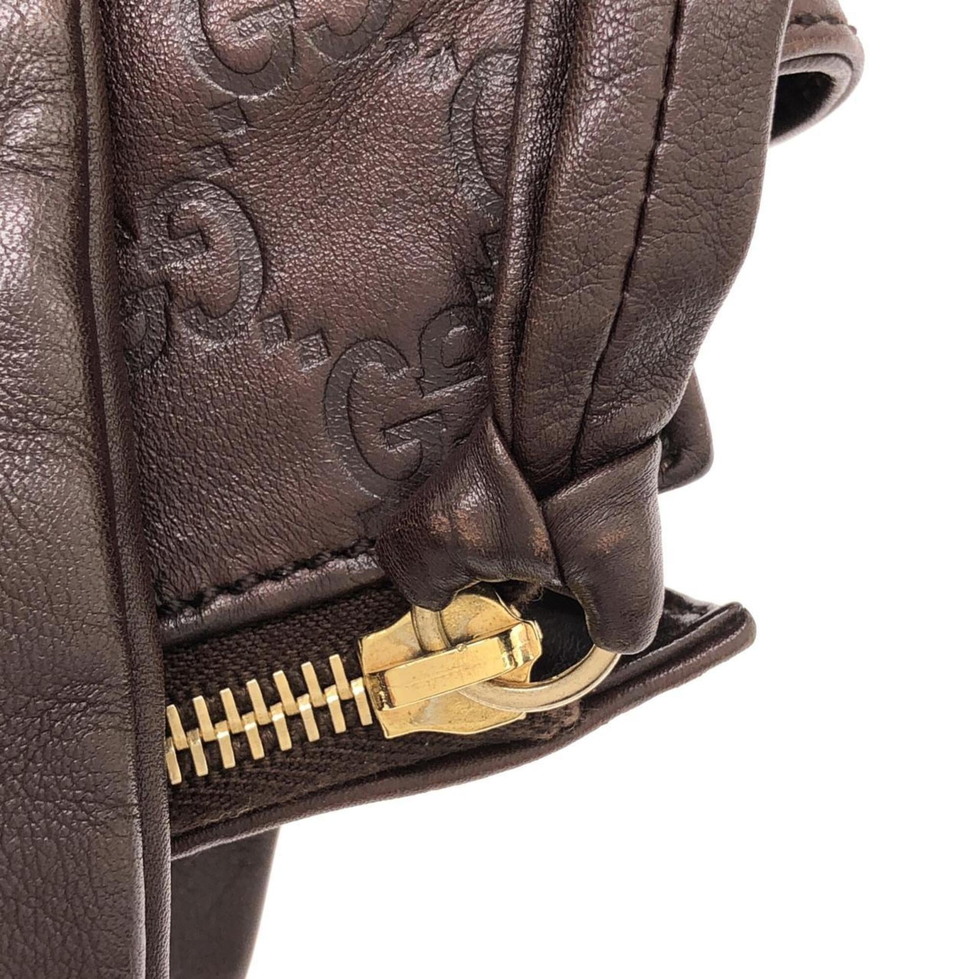 Gucci Brown Gg Leather Handbag (Pre-Owned)