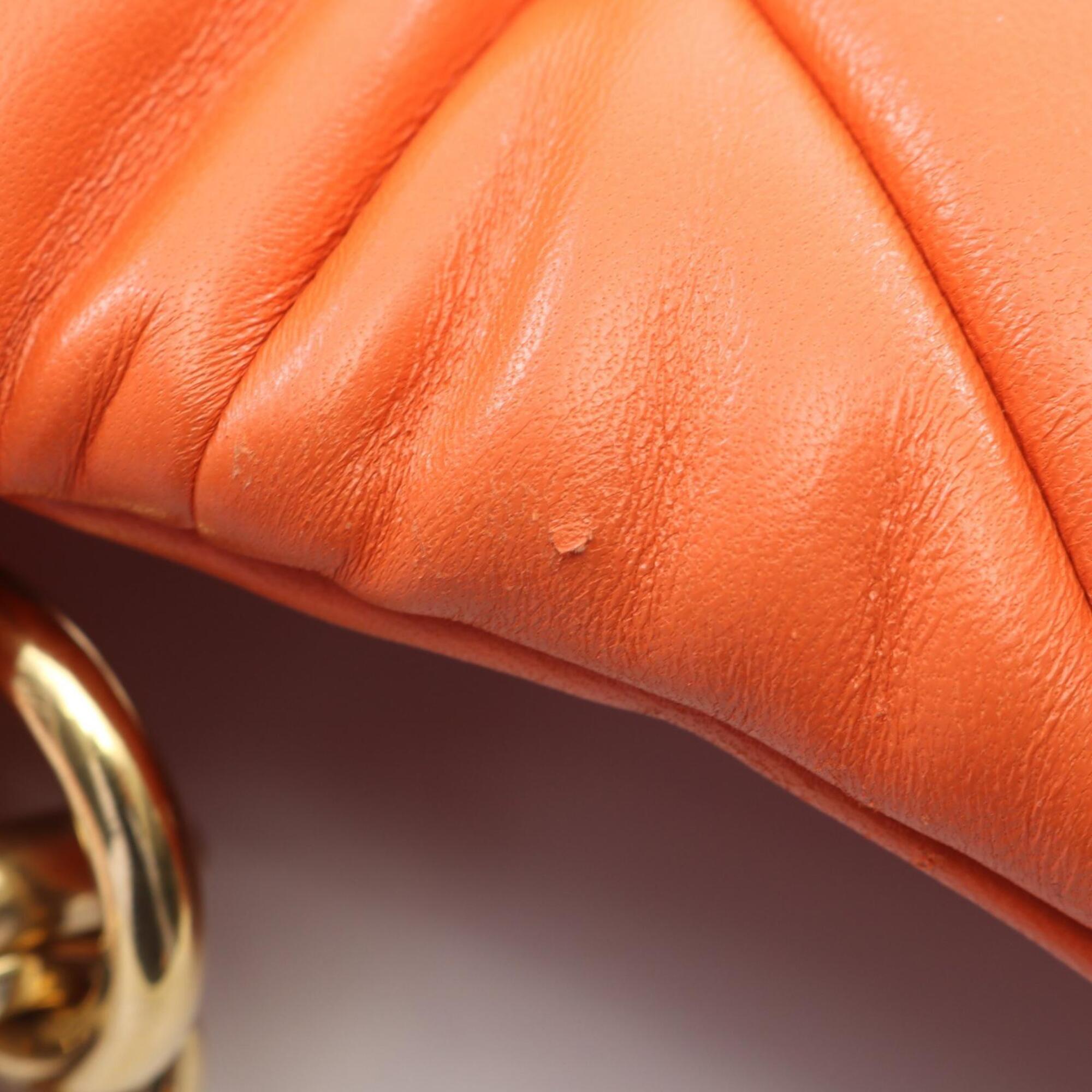 Prada Orange Leather Handbag Shoulder Bag (Pre-Owned)
