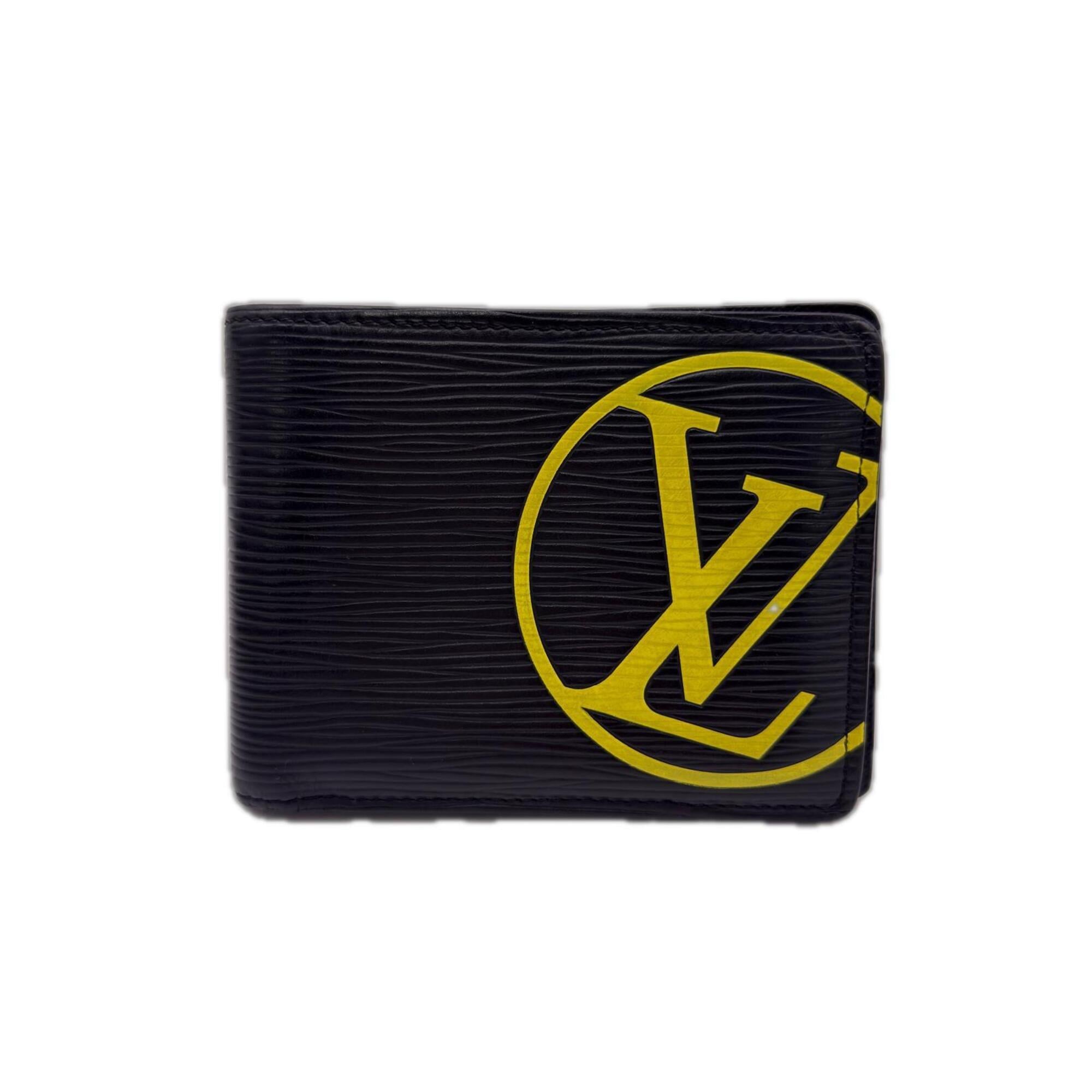 Louis Vuitton Black Yellow Leather Wallet (Bi-Fold) (Pre-Owned)