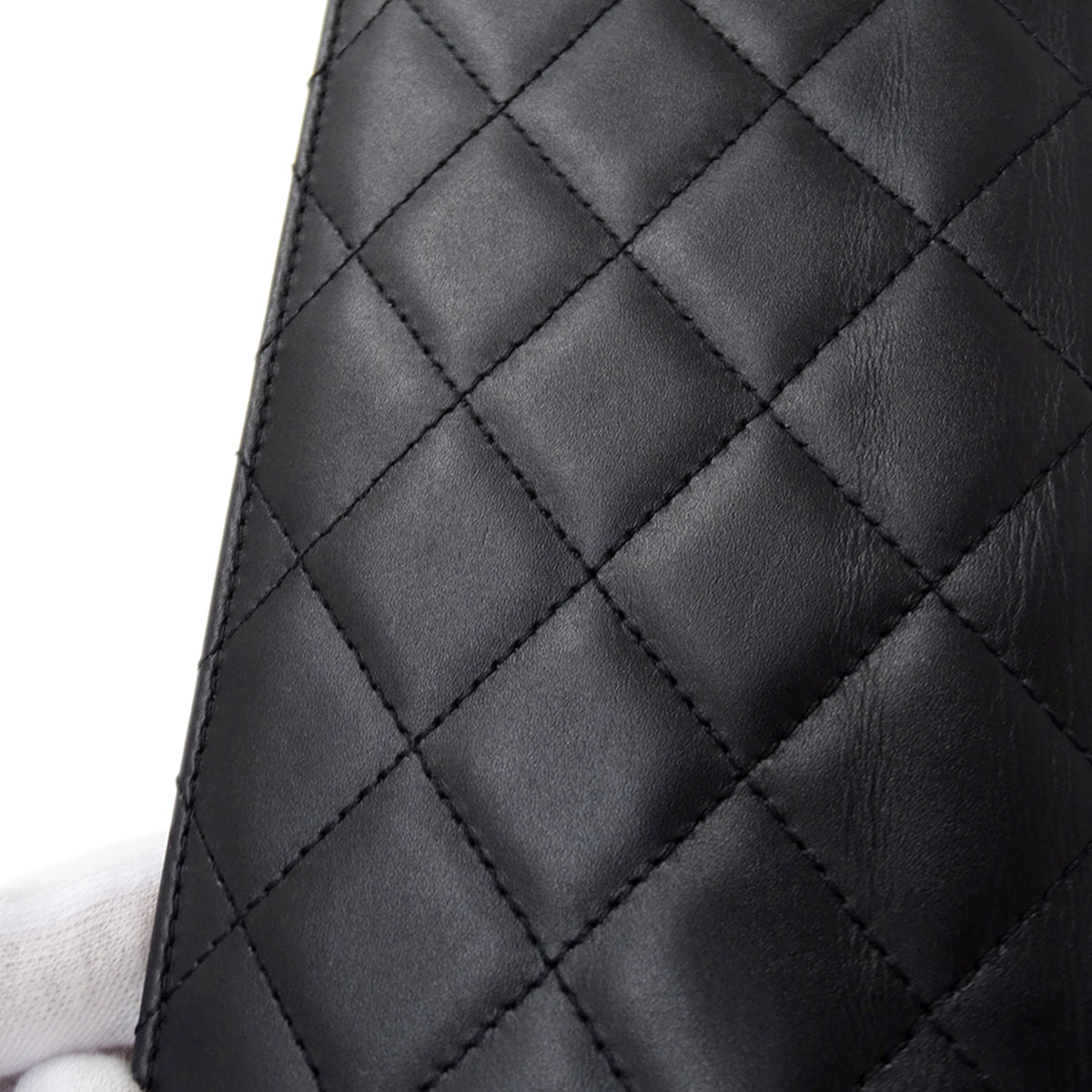 Chanel Cambon Black Leather Long Wallet (Bi-Fold) (Pre-Owned)