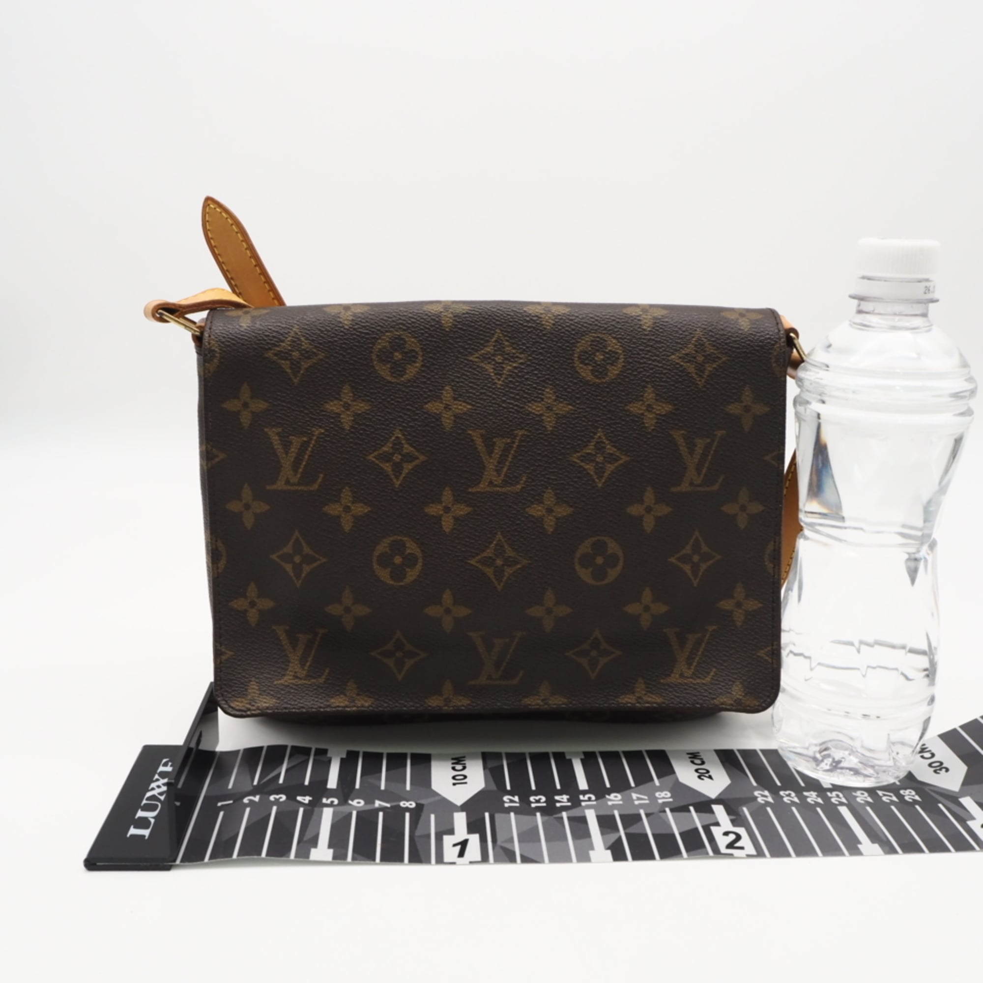 Louis Vuitton Monogram Beige Brown Coated Canvas Leather Shoulder Bag (Pre-Owned)