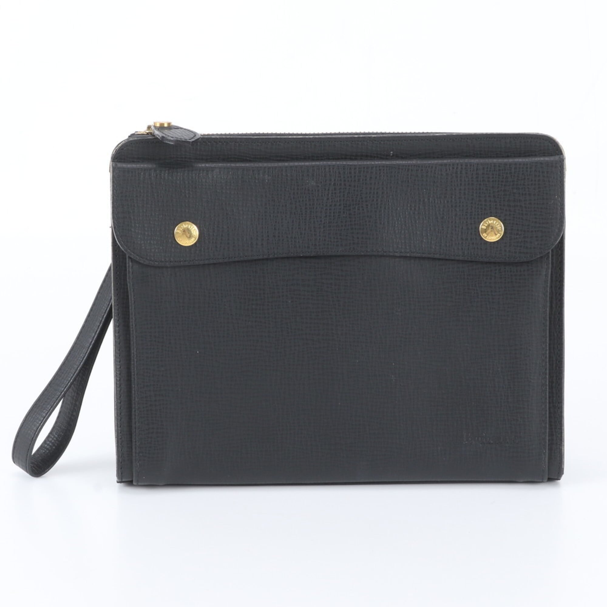 Burberry Black Leather Clutch Bag (Pre-Owned)