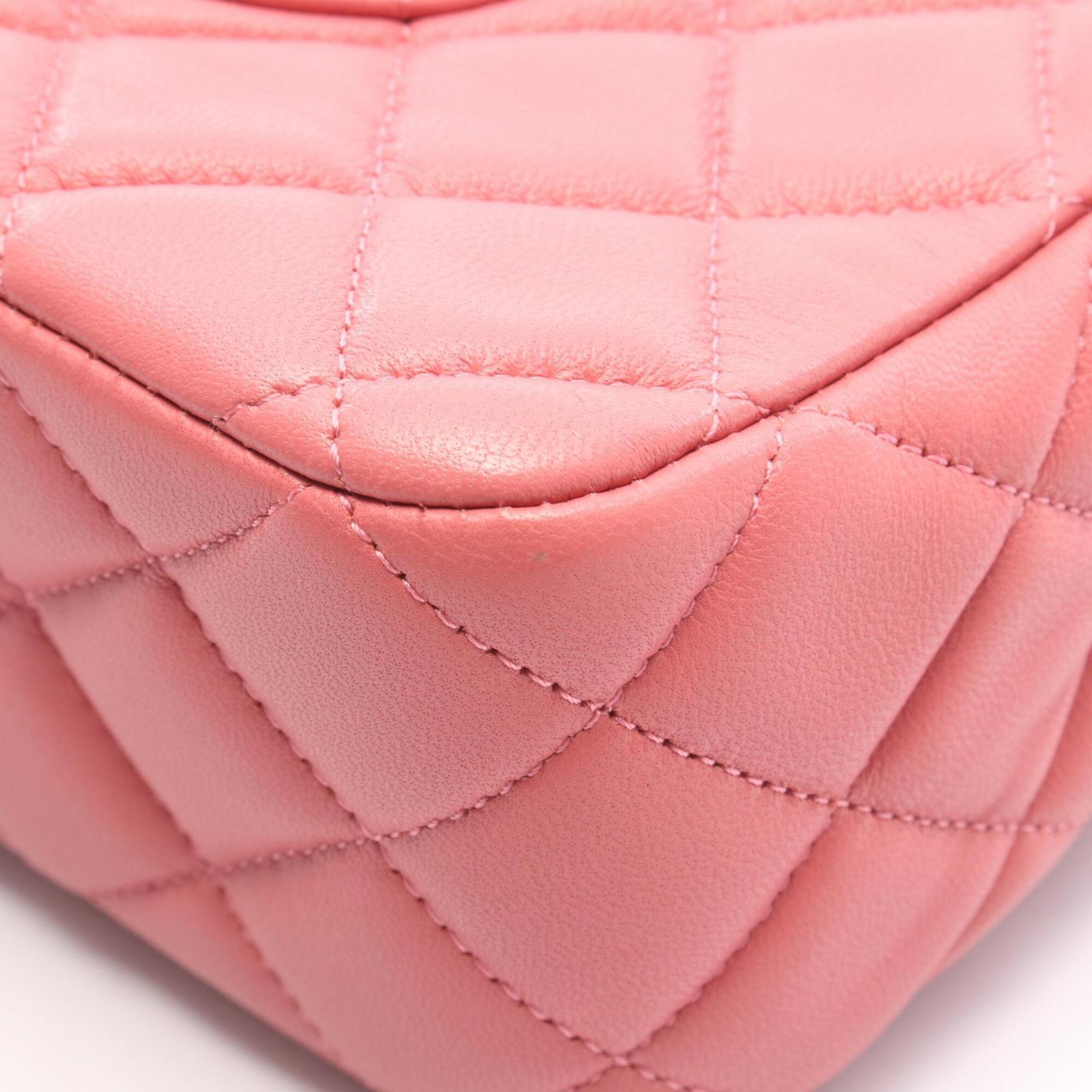 Chanel Pink Leather Handbag Shoulder Bag (Pre-Owned)