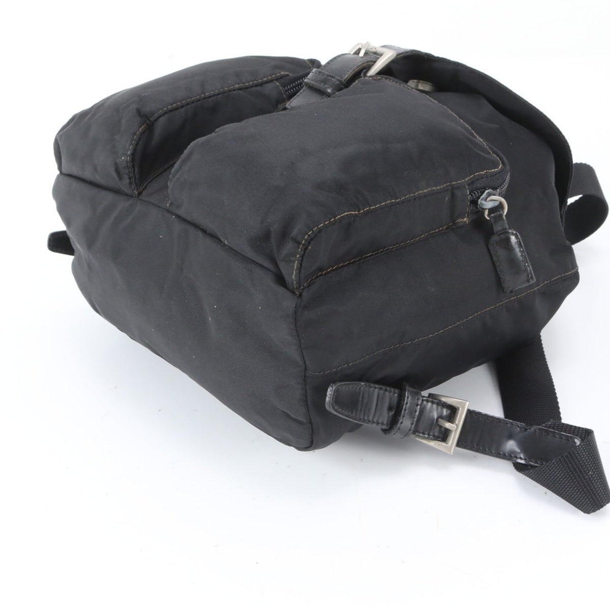 Prada Black Leather Nylon Backpack (Pre-Owned)