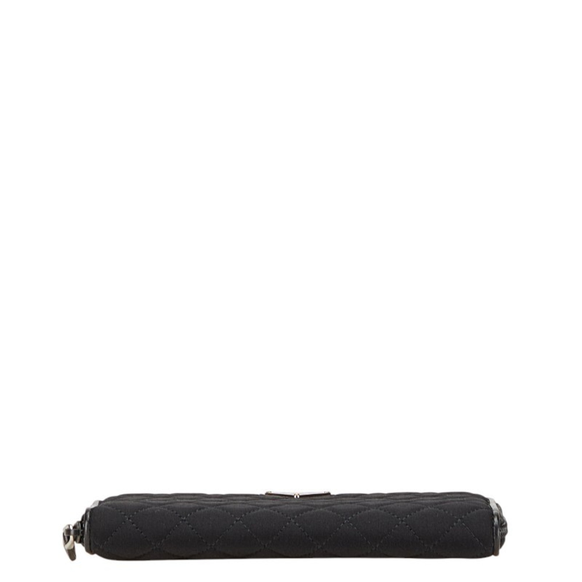 Prada Black Nylon Leather Long Wallet (Bi-Fold) (Pre-Owned)