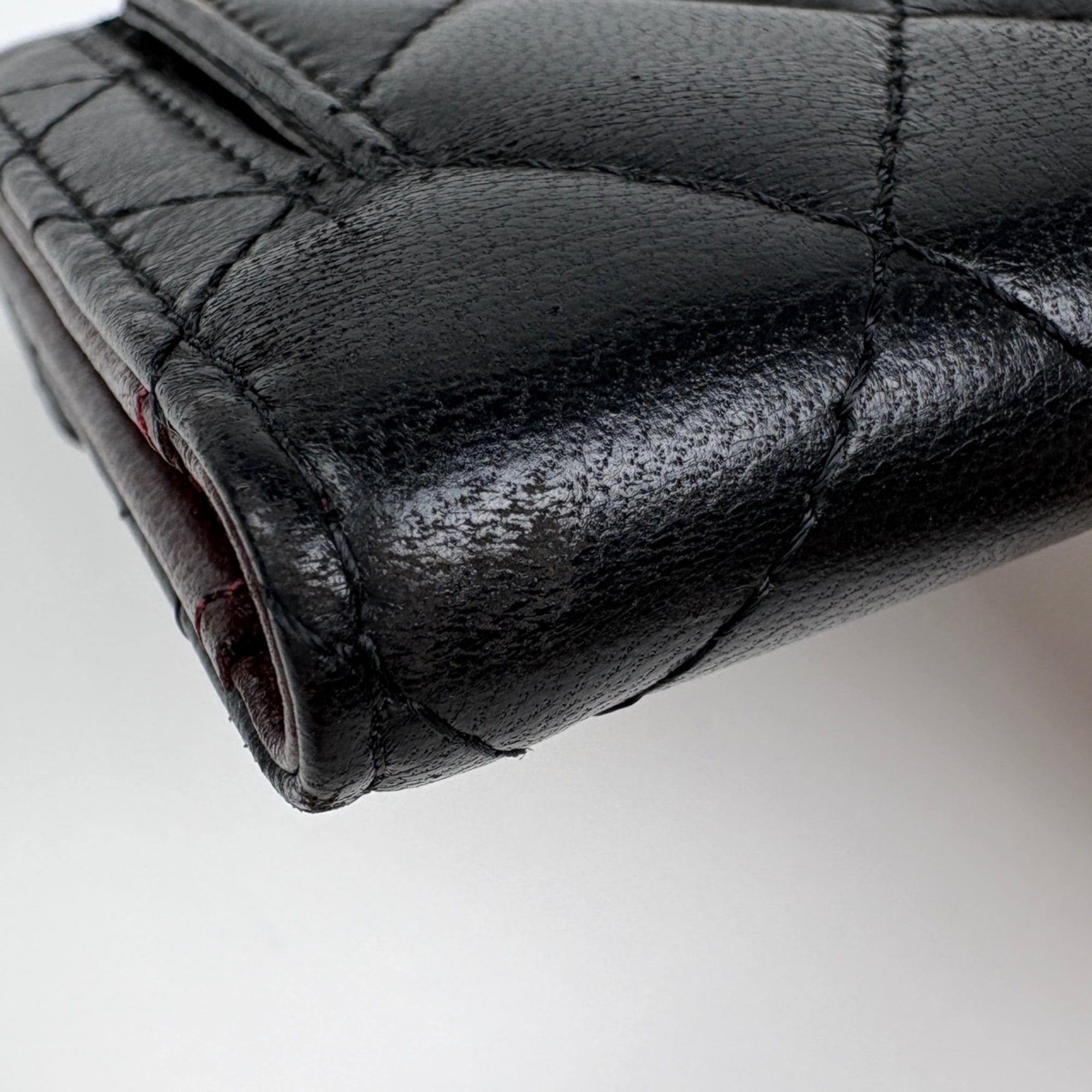 Chanel Black Leather Wallet (Tri-Fold) (Pre-Owned)