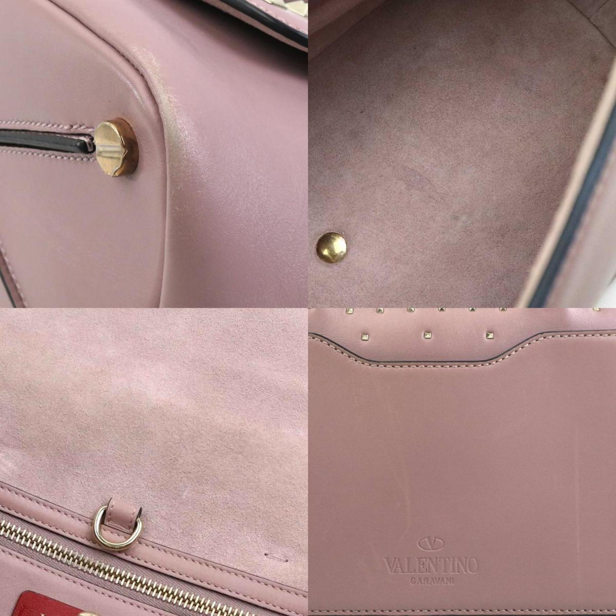 Valentino Garavani Pink Leather Handbag Shoulder Bag (Pre-Owned)