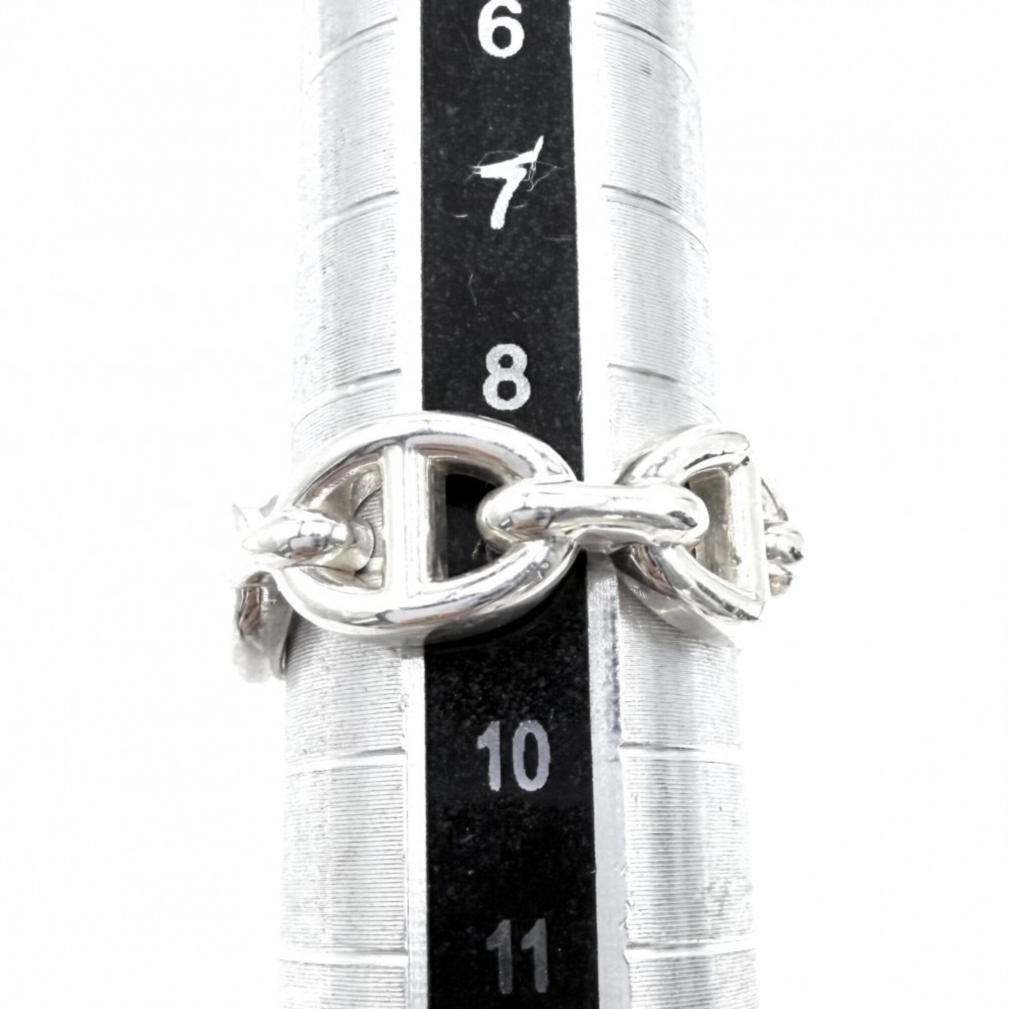 Hermes Silver 925 Band Ring (Pre-Owned)